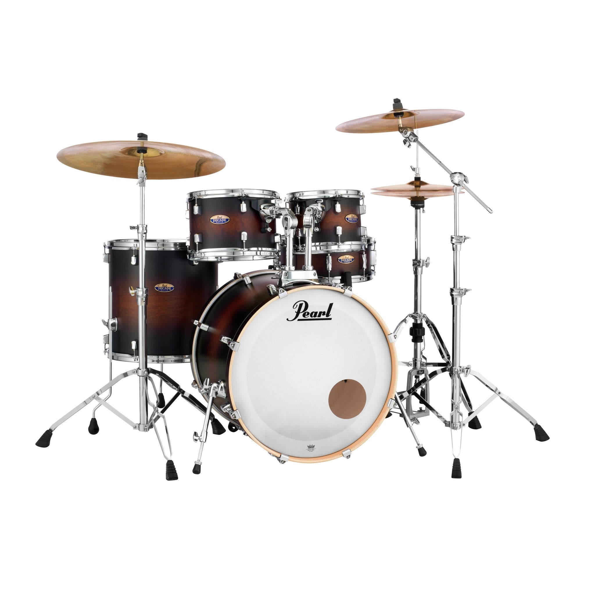 Pearl Decade Maple 5-piece Drum Set Shell Pack - 22" Bass Drum - Satin Brown Burst - Image 1