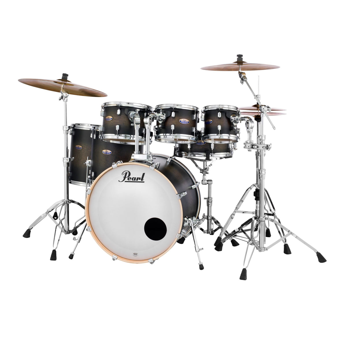 Pearl Decade Maple 7-piece Drum Set Shell Pack - 22" Bass Drum - Satin Black Burst - Image 2