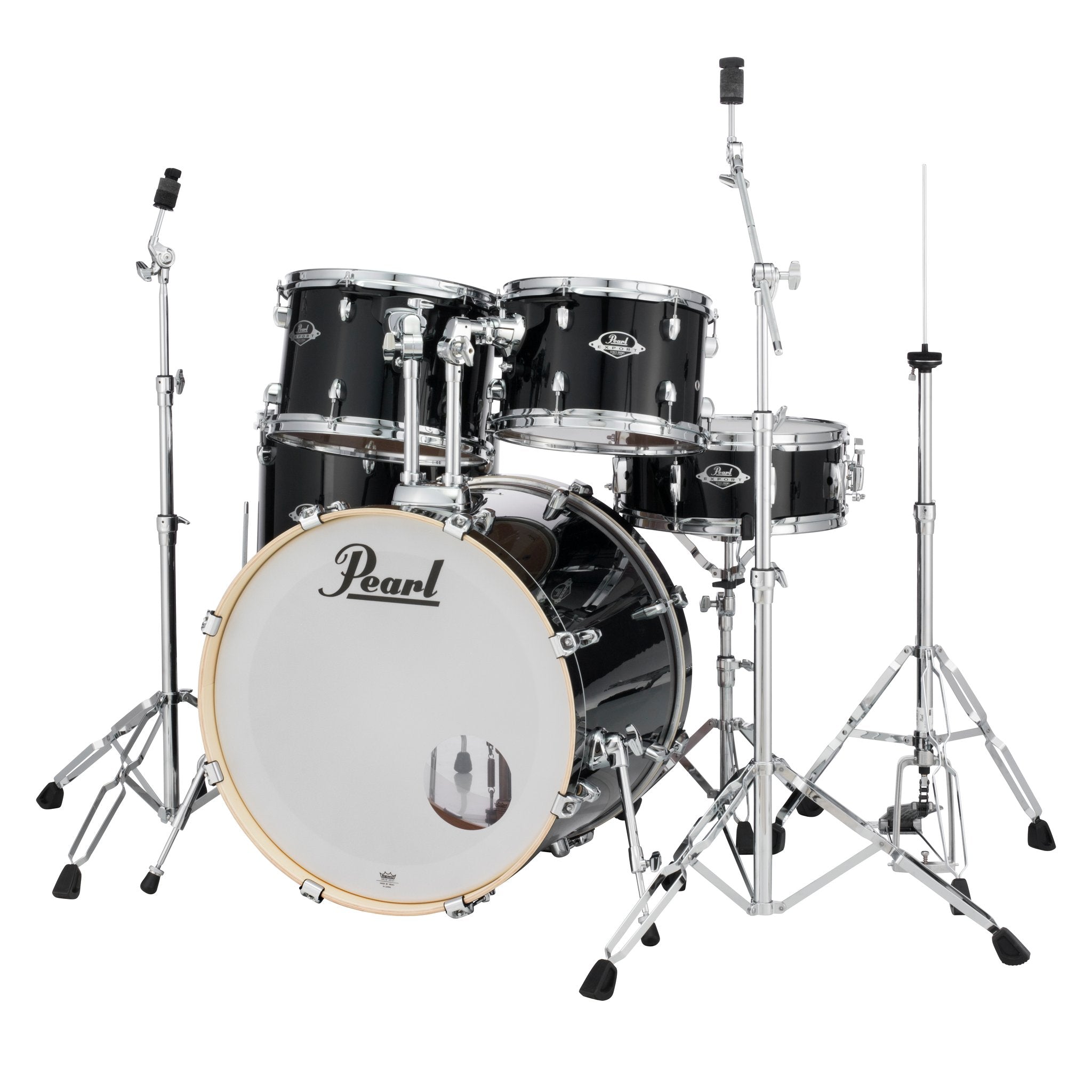 Pearl EXX Export Standard 5-piece Drum Set with Hardware - 22" Bass Drum - Jet Black - Image 5