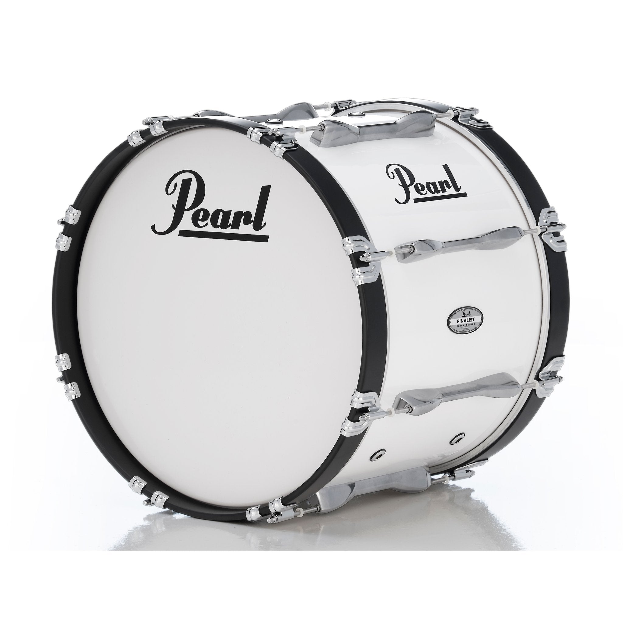 Pearl Finalist Birch Marching Bass Drum - 18" x 14" - Pure White - Image 3