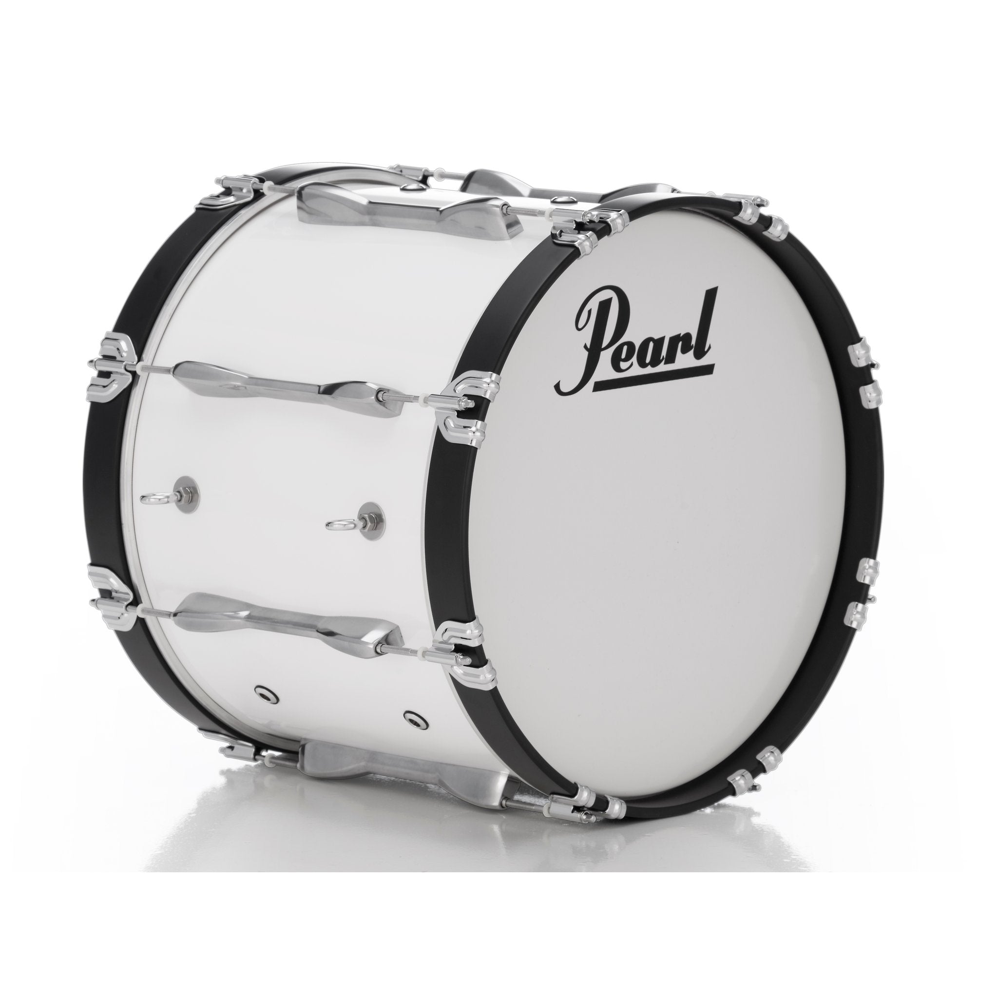 Pearl Finalist Birch Marching Bass Drum - 18" x 14" - Pure White - Image 1