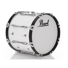 Pearl Finalist Birch Marching Bass Drum - 18" x 14" - Pure White - Image 1