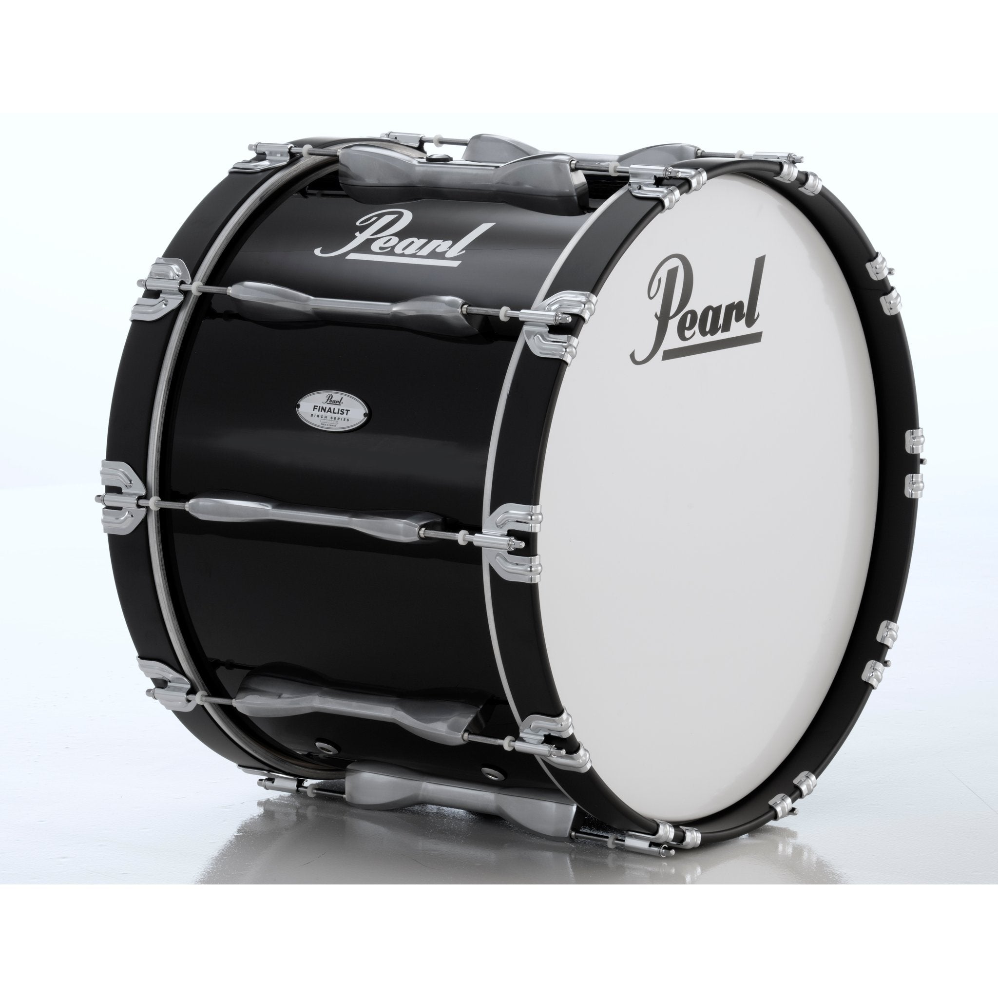 Pearl Finalist Birch Marching Bass Drum - 20" x 14" - Midnight Black - Image 1