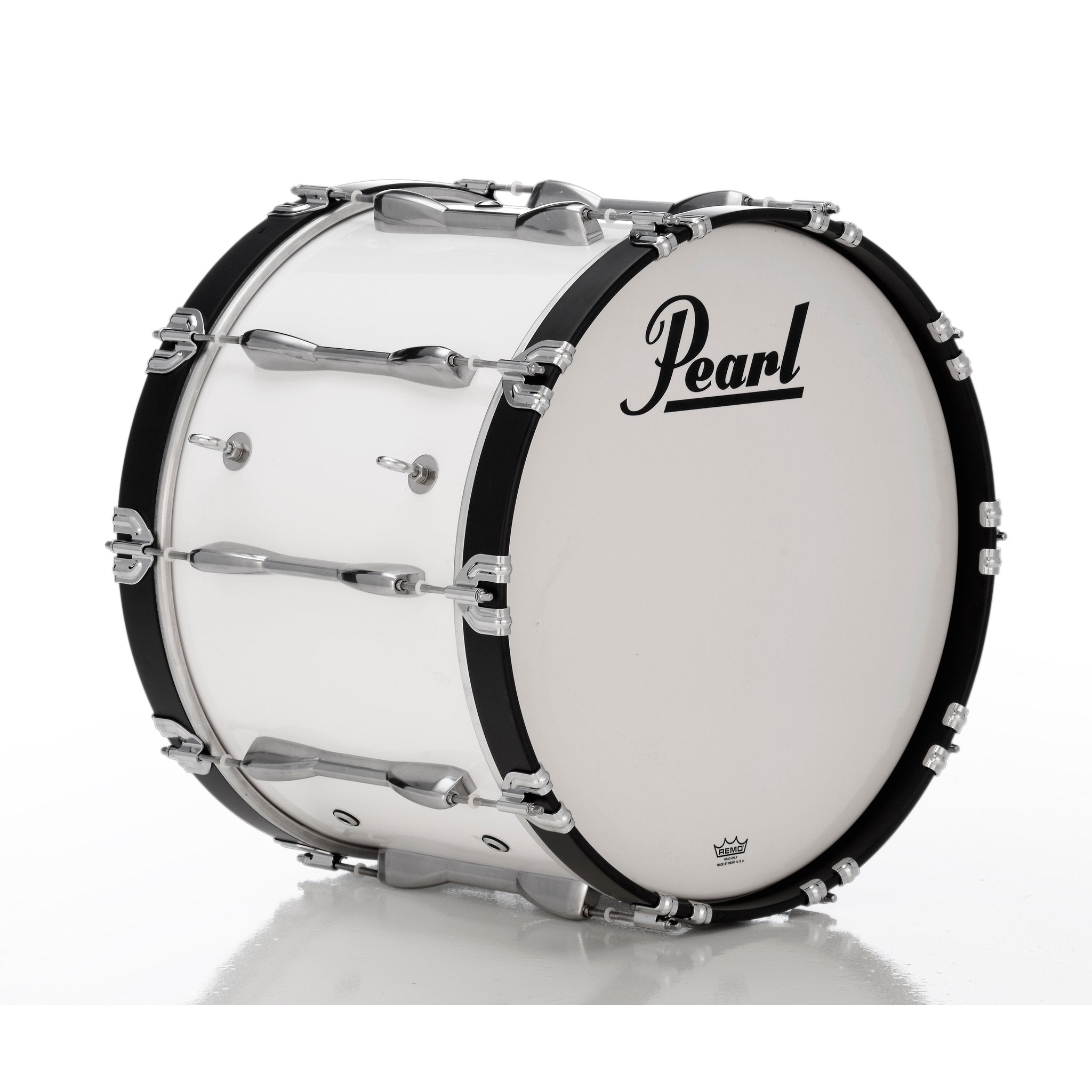 Pearl Finalist Birch Marching Bass Drum - 20" x 14" - Pure White - Image 1