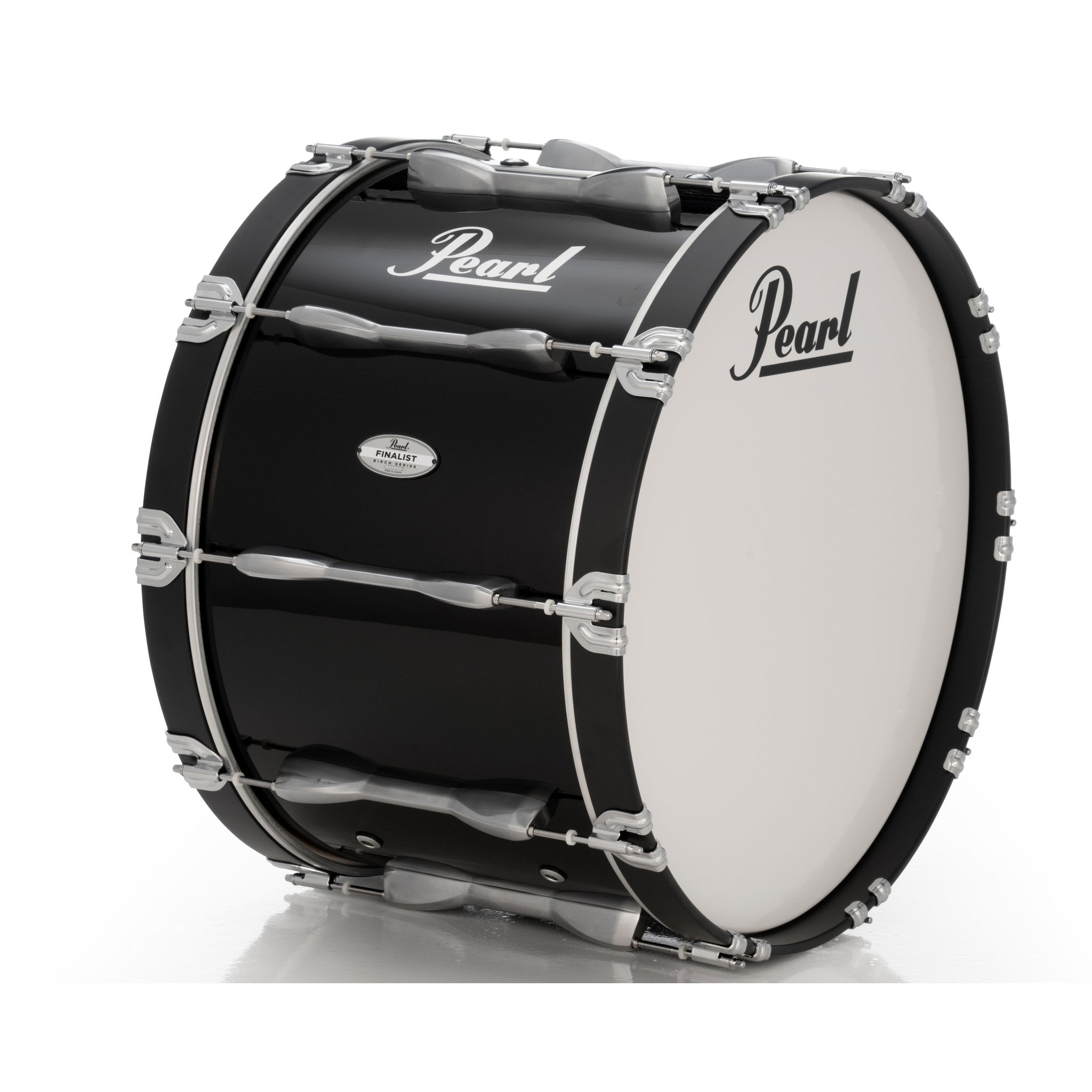 Pearl Finalist Birch Marching Bass Drum - 22" x 14" - Midnight Black - Image 1