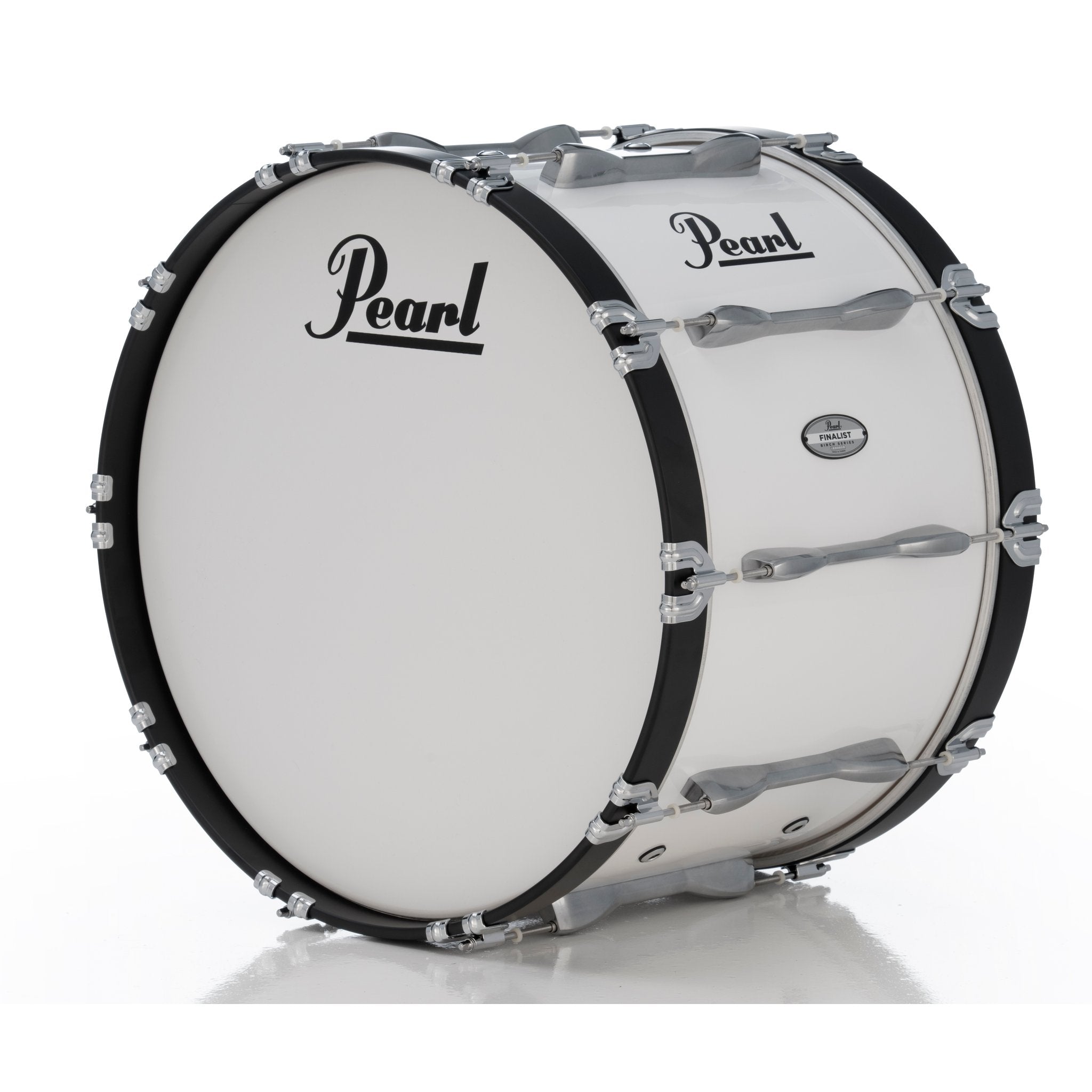 Pearl Finalist Birch Marching Bass Drum - 22" x 14" - Pure White - Image 3