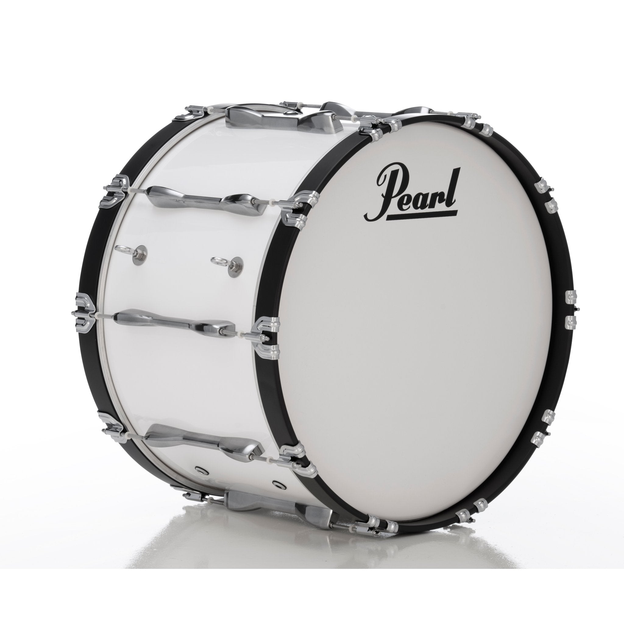 Pearl Finalist Birch Marching Bass Drum - 22" x 14" - Pure White - Image 1