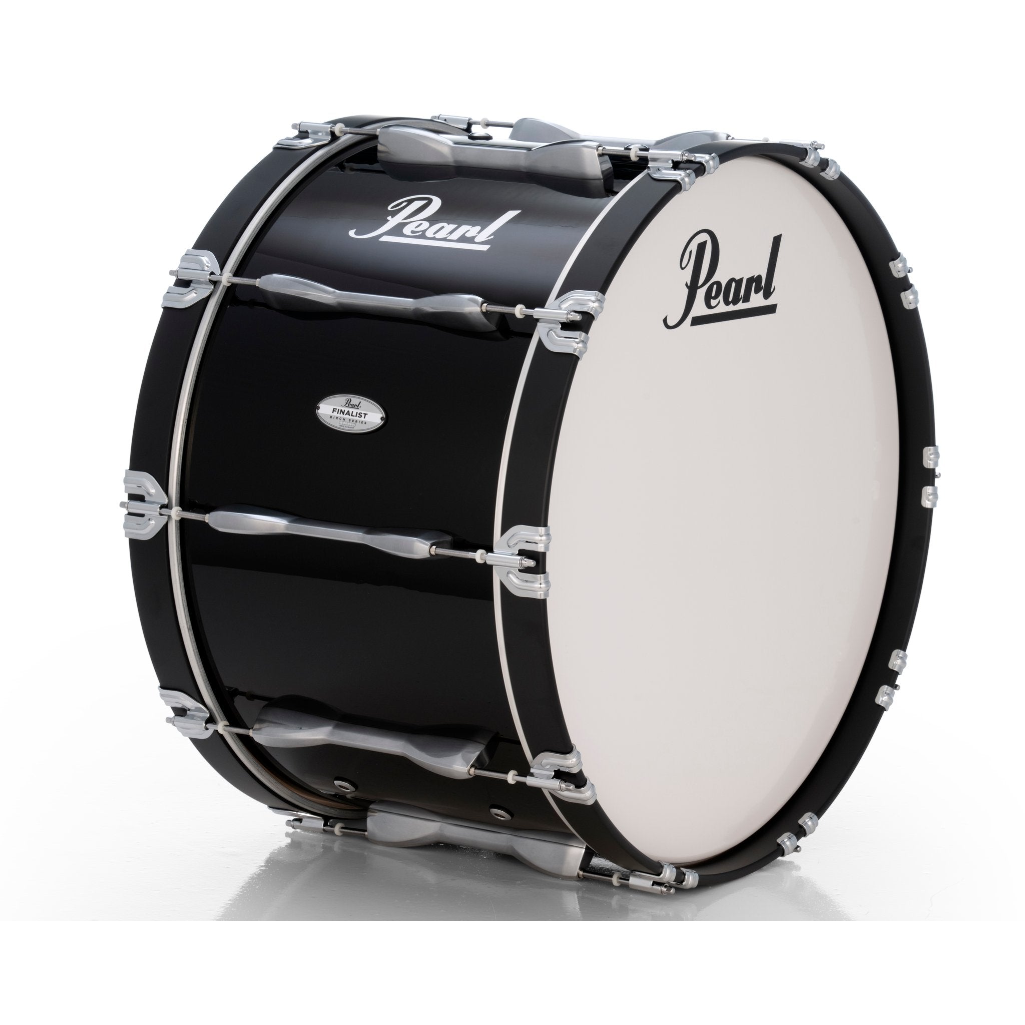 Pearl Finalist Birch Marching Bass Drum - 24" x 14" - Midnight Black - Image 1