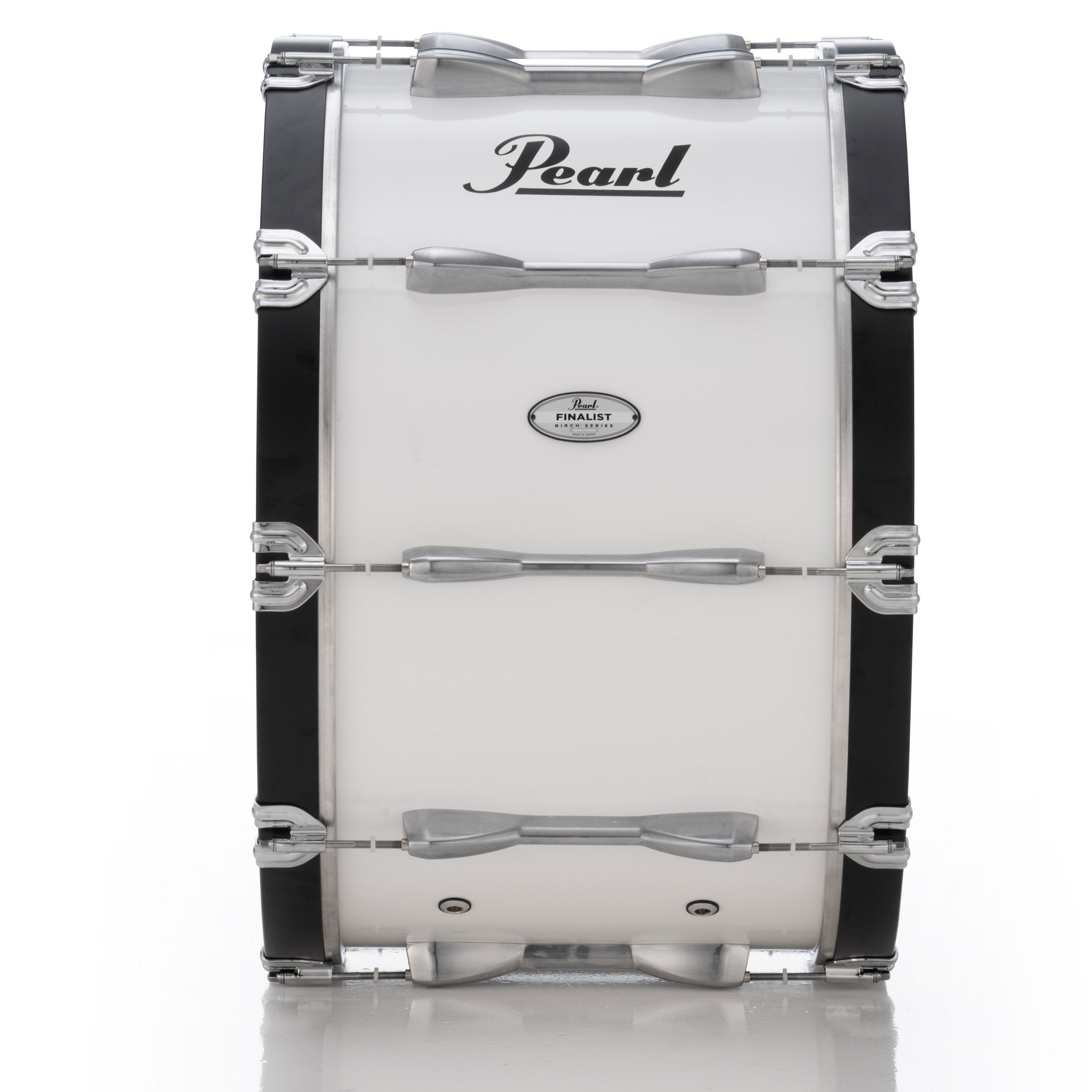 Pearl Finalist Birch Marching Bass Drum - 24" x 14" - Pure White - Image 2