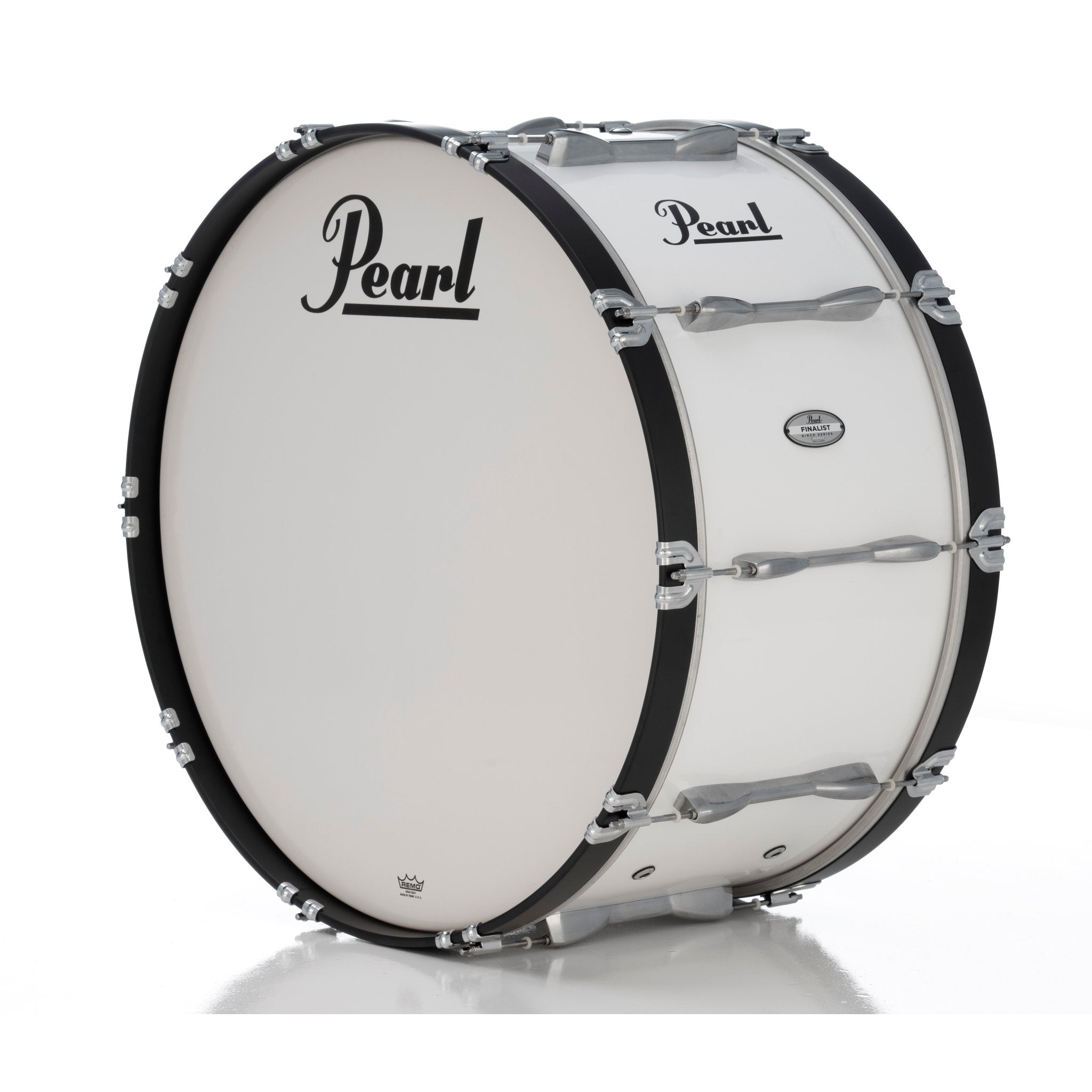 Pearl Finalist Birch Marching Bass Drum - 28" x 14" - Pure White - Image 3