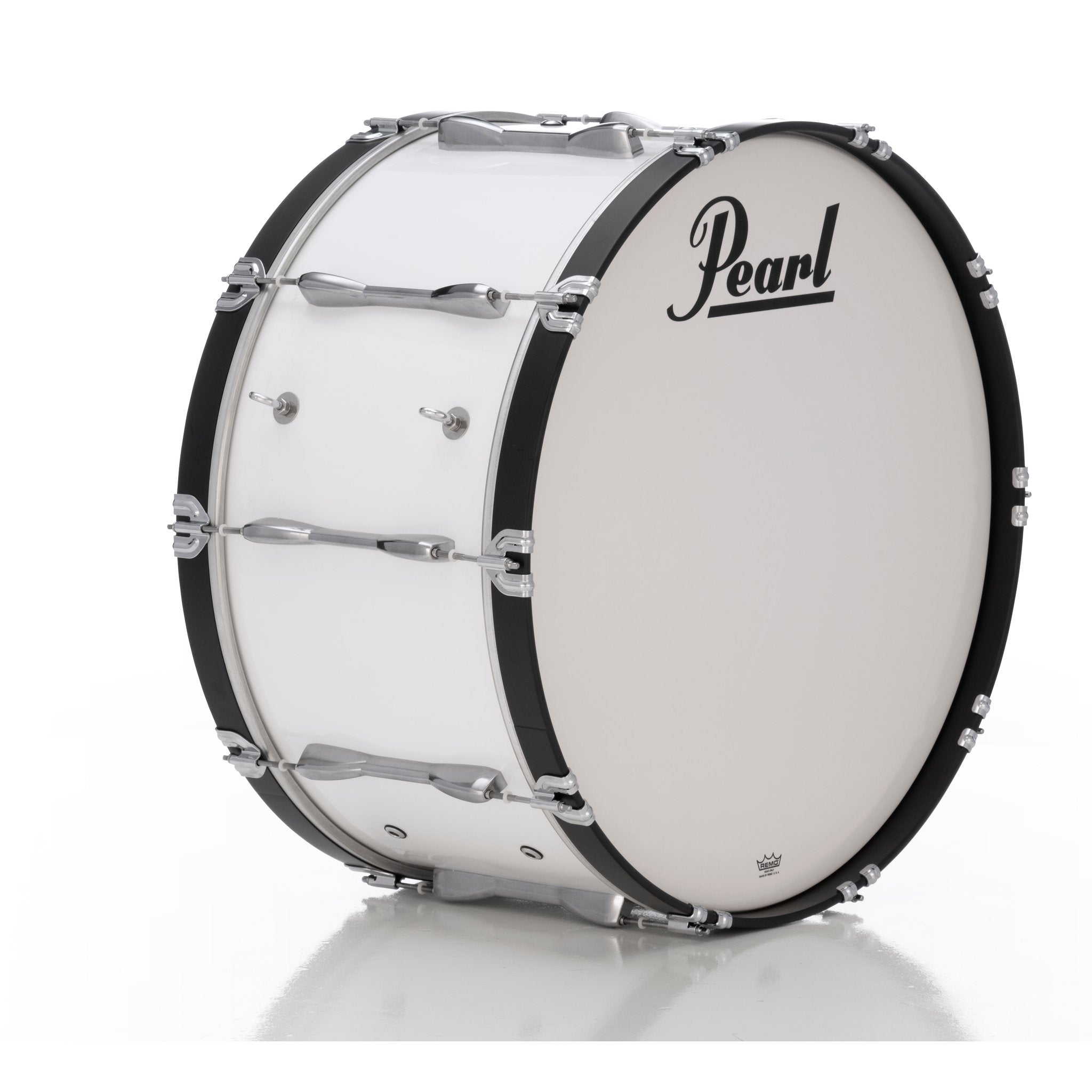 Pearl Finalist Birch Marching Bass Drum - 28" x 14" - Pure White - Image 1