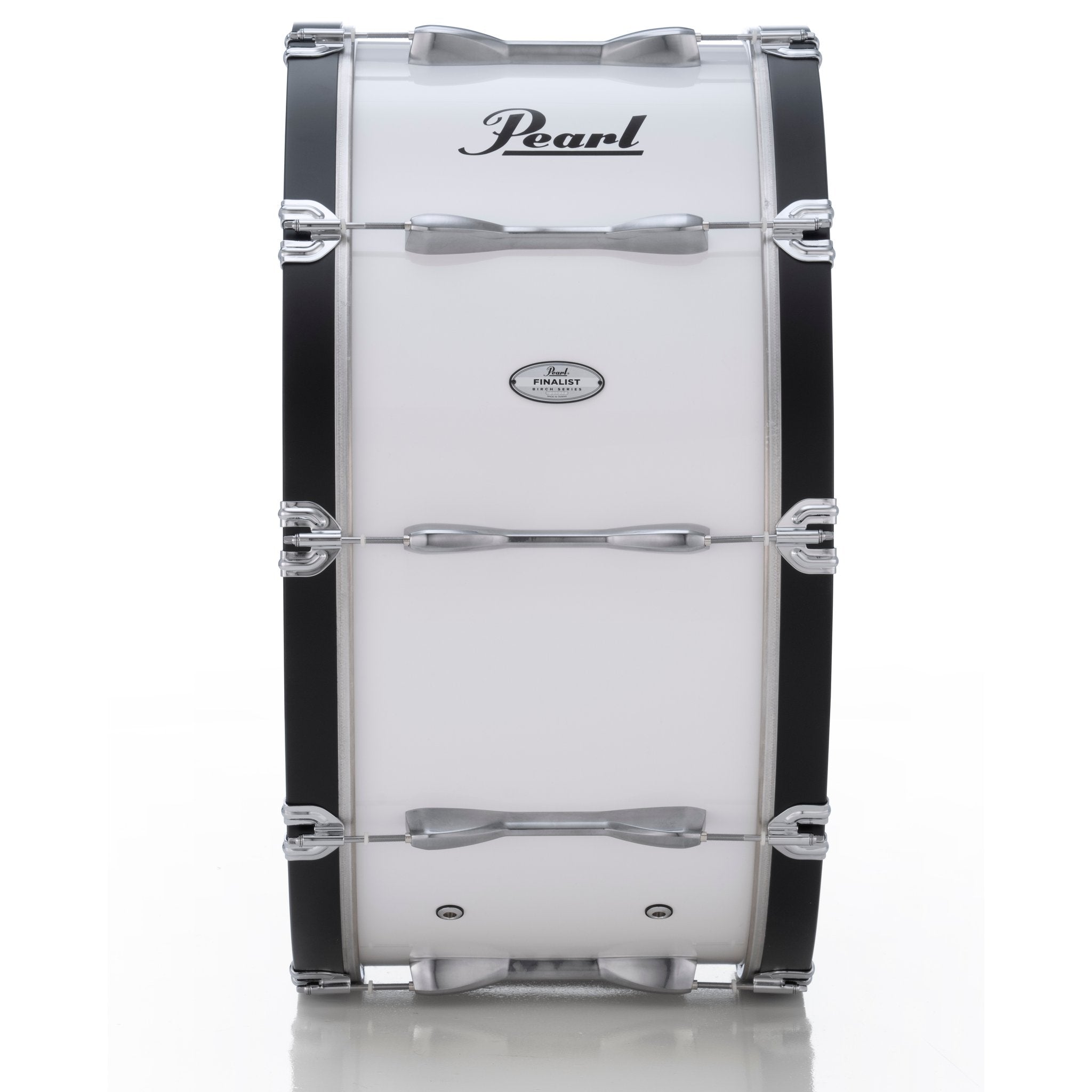 Pearl Finalist Birch Marching Bass Drum - 30" x 14" - Pure White - Image 2
