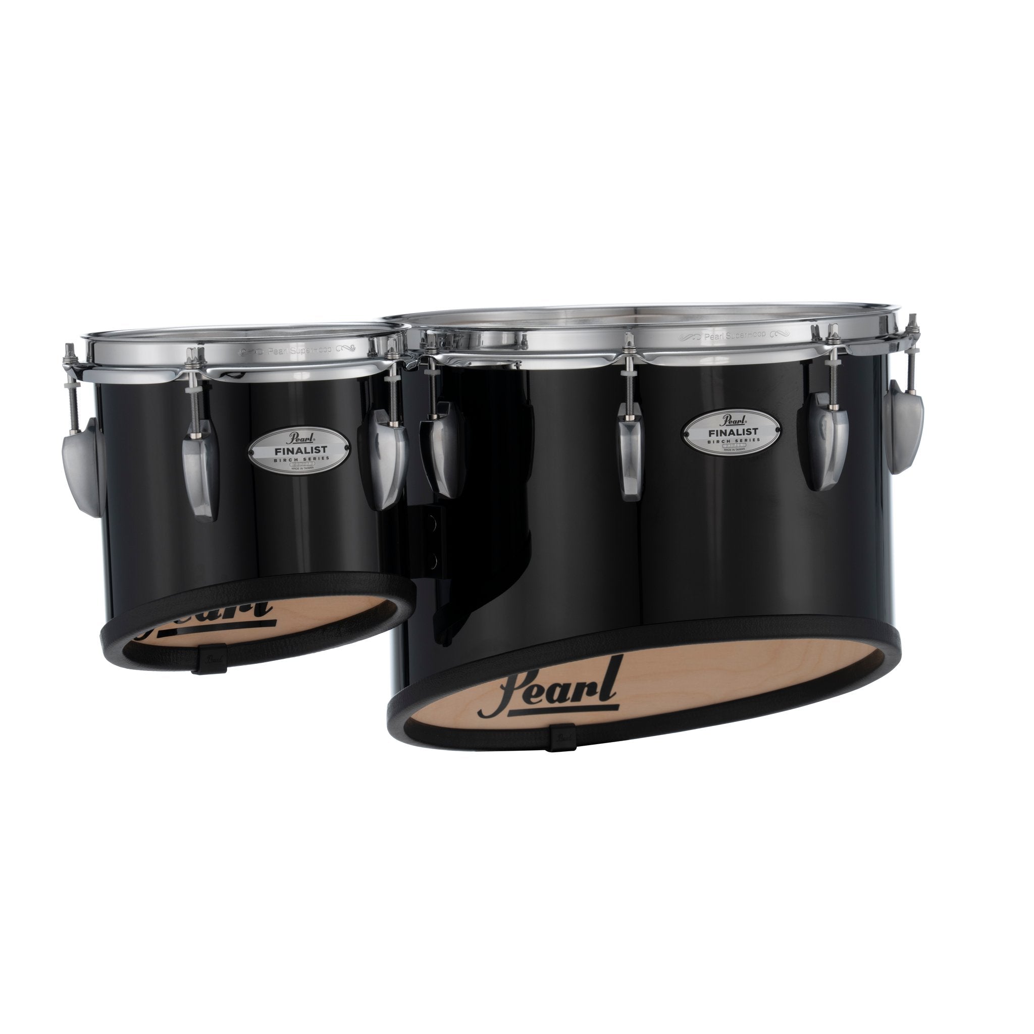 Pearl Finalist Birch Marching Duo Tenor Set with Mounts for CXS2 - 14"/8" - Midnight Black - Image 4