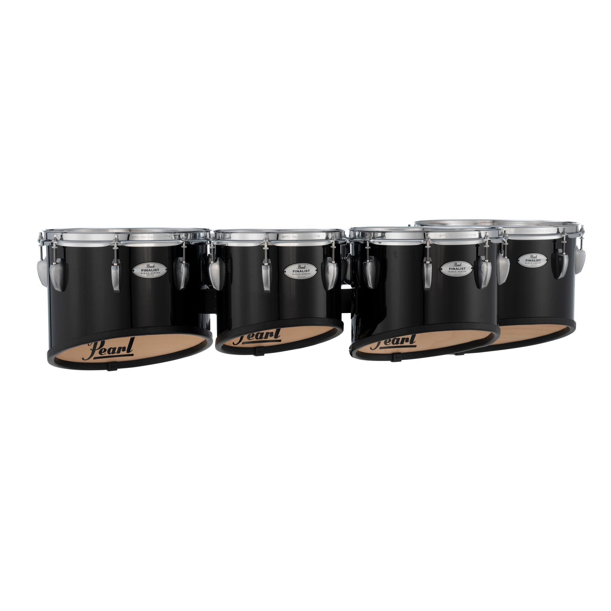 Pearl Finalist Birch Quad Marching Tenor Set - 10"/12"/13"/14" - Midnight Black - Image 4