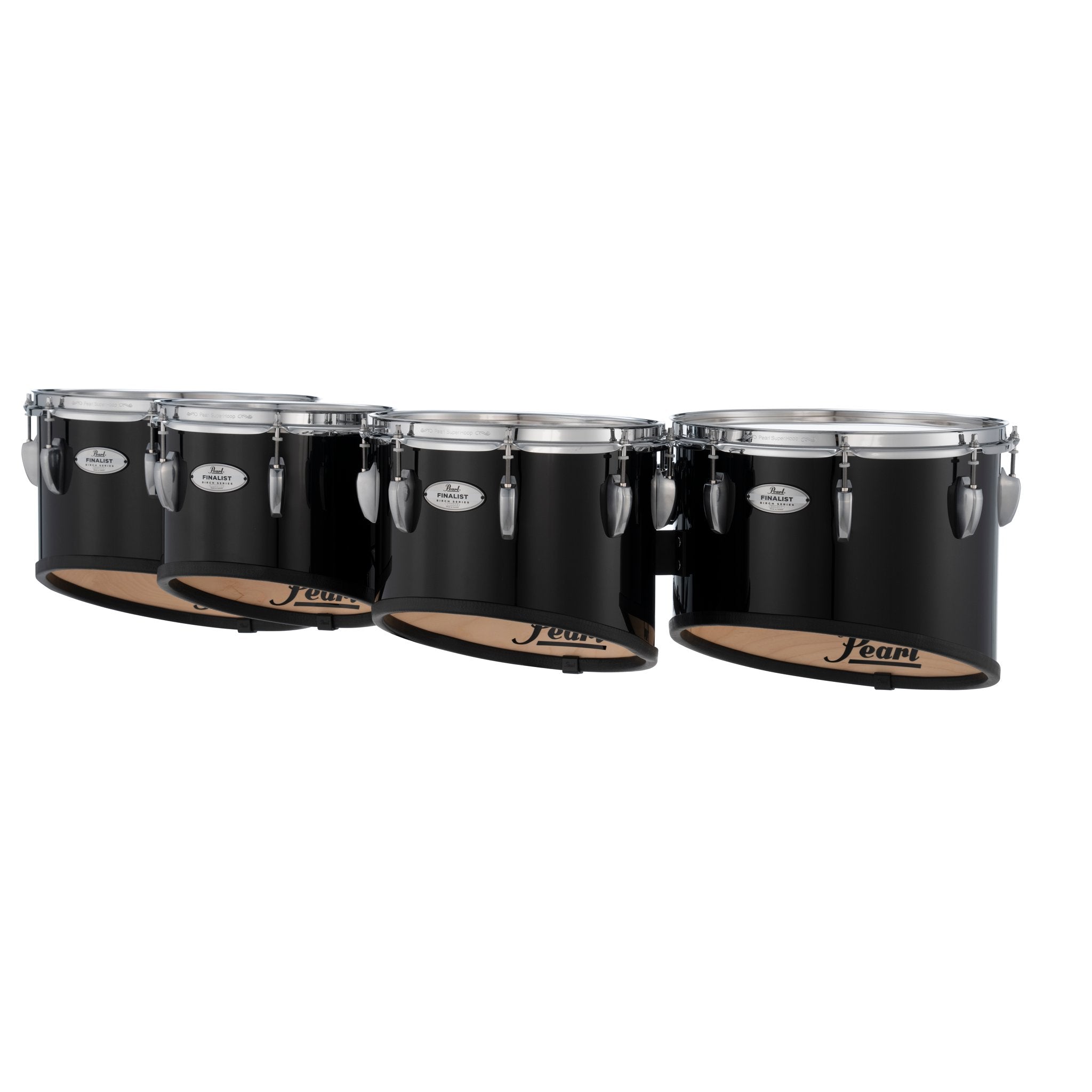 Pearl Finalist Birch Quad Marching Tenor Set - 10"/12"/13"/14" - Midnight Black - Image 6