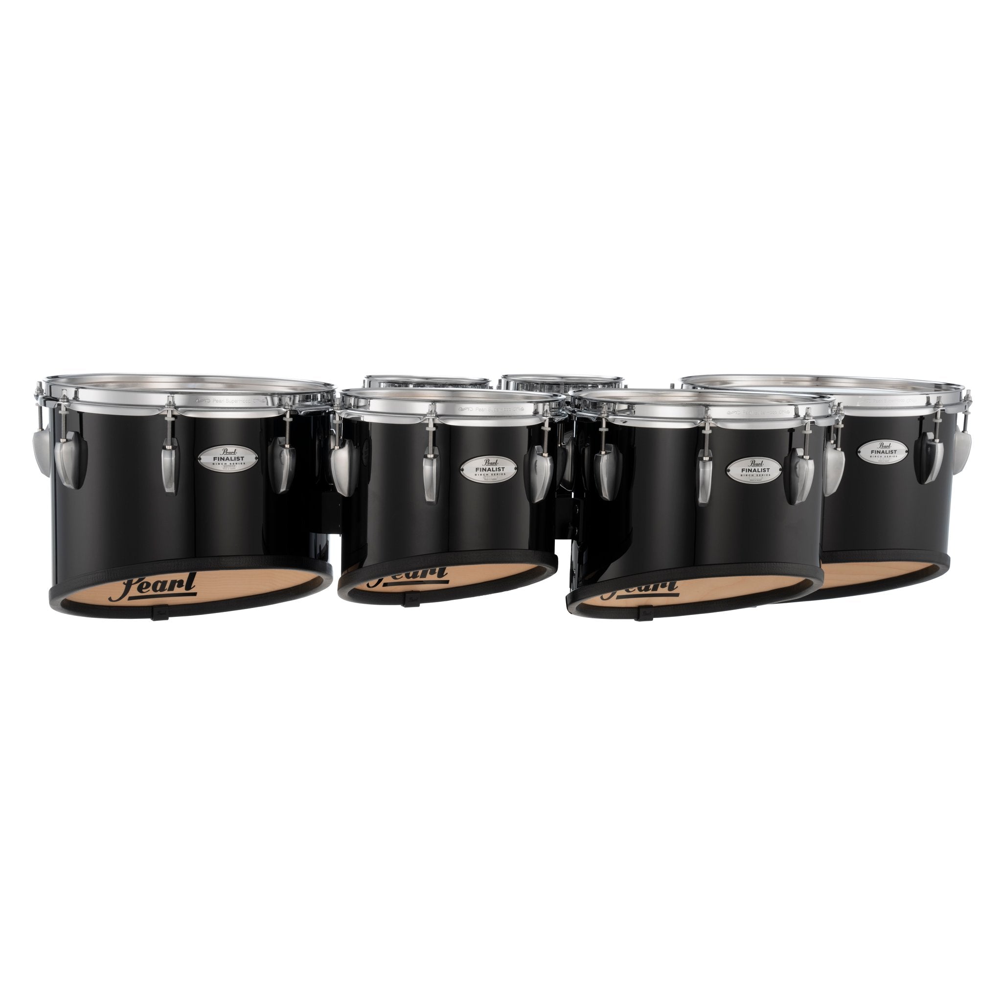 Pearl Finalist Birch Sextet Marching Tenor Set - 6"/6"/10"/12"/13"/14" - Midnight Black - Image 2
