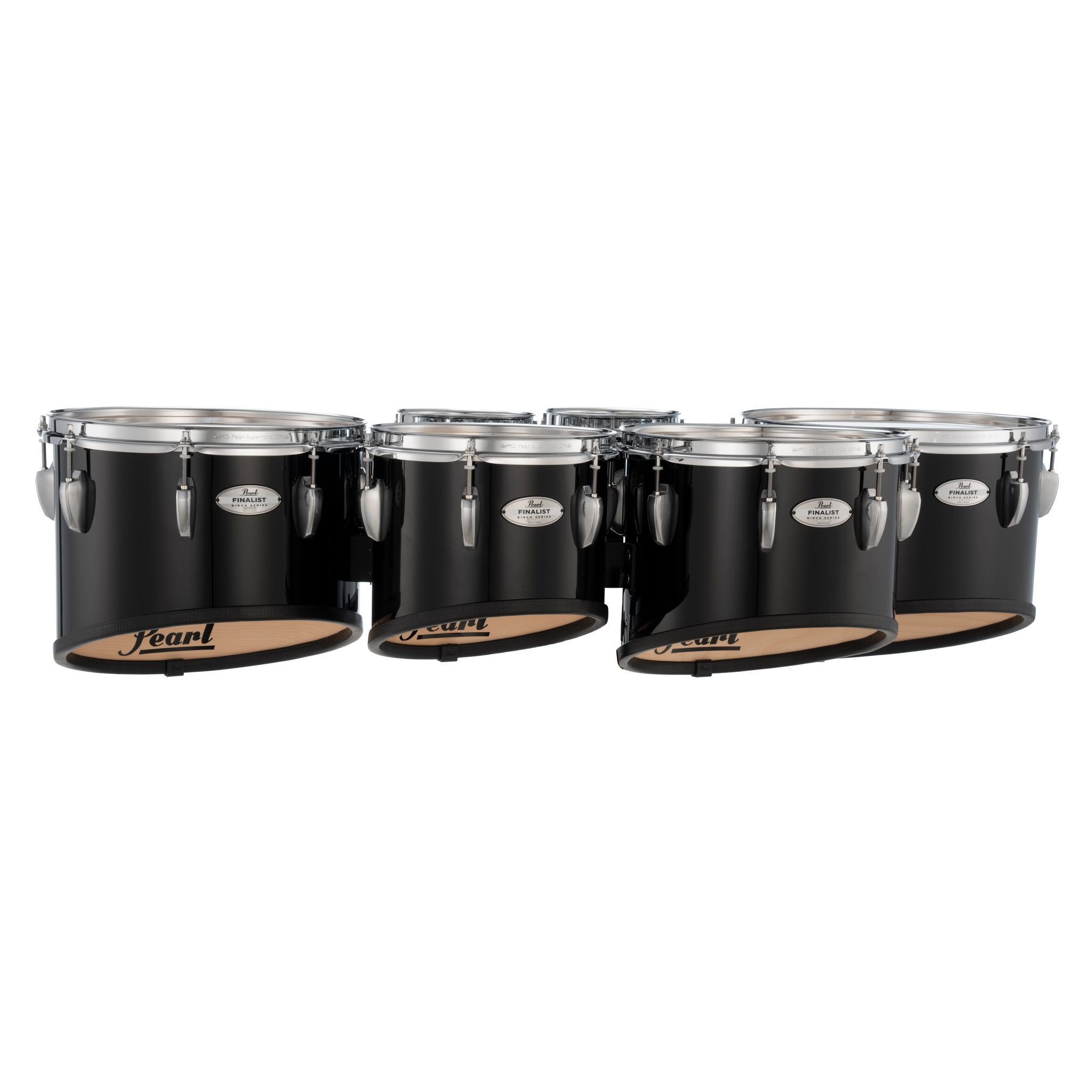 Pearl Finalist Birch Sextet Marching Tenor Set - 6"/6"/10"/12"/13"/14" - Midnight Black - Image 4
