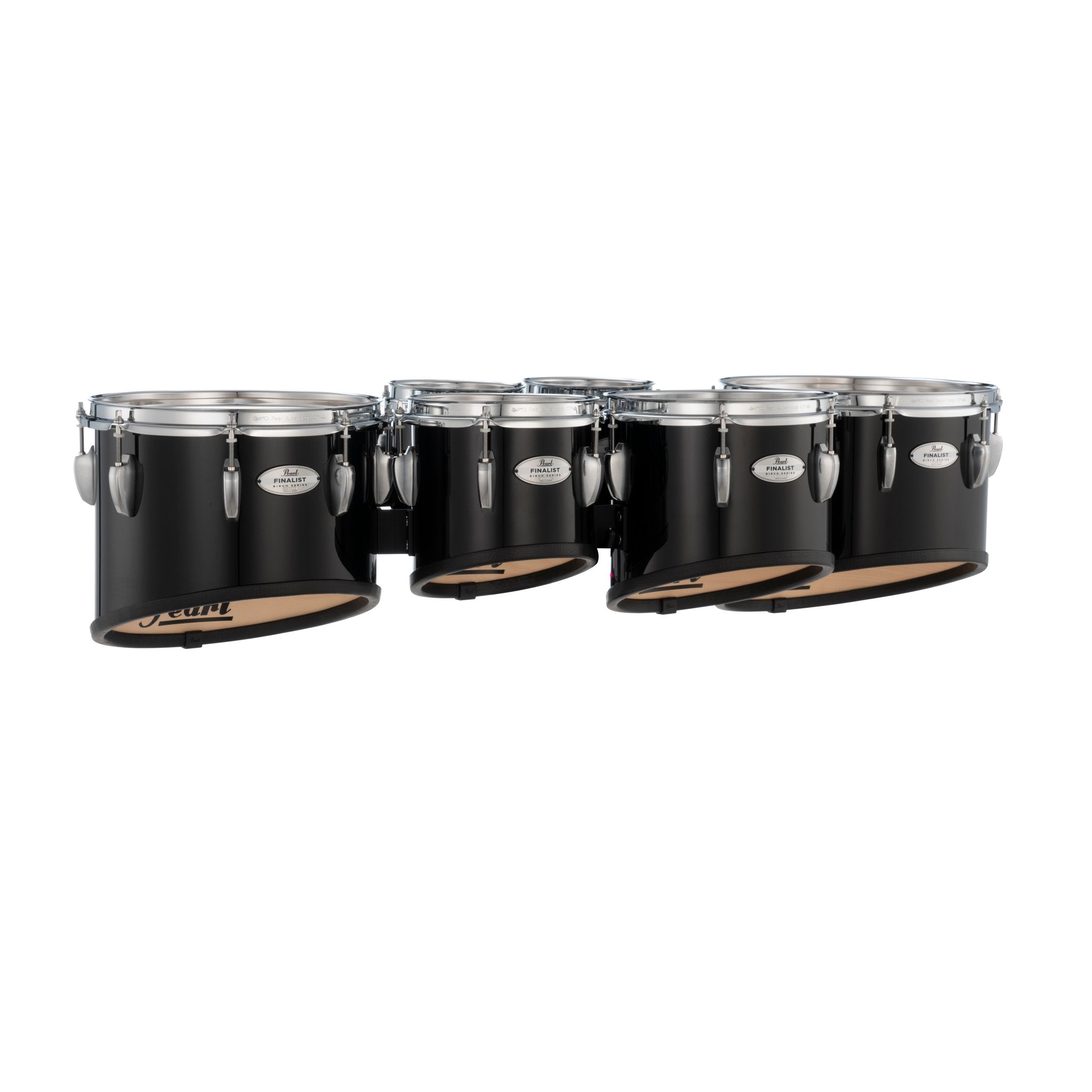 Pearl Finalist Birch Sextet Marching Tenor Set - 6"/6"/8"/10"/12"/13" - Midnight Black - Image 3