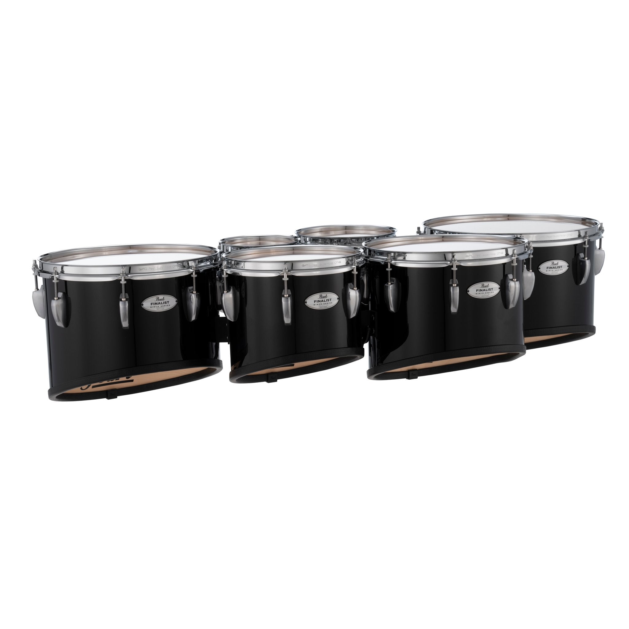 Pearl Finalist Birch Sextet Marching Tenor Set - 6"/8"/10"/12"/13"/14" - Midnight Black - Image 3