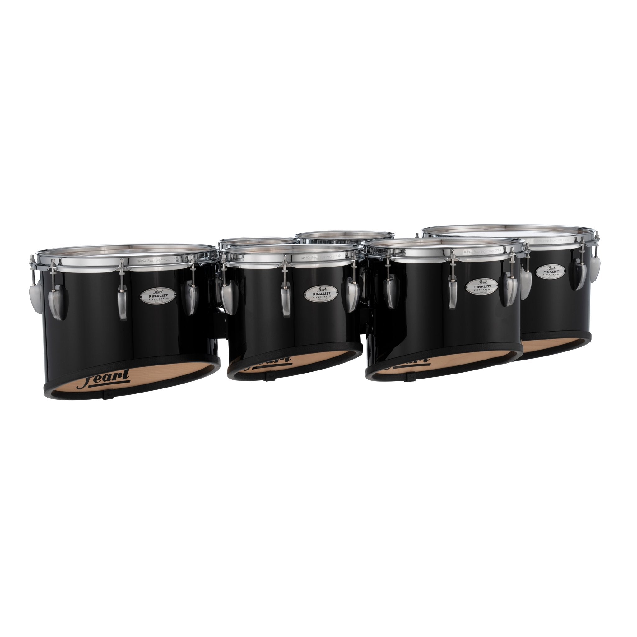 Pearl Finalist Birch Sextet Marching Tenor Set - 6"/8"/10"/12"/13"/14" - Midnight Black - Image 4