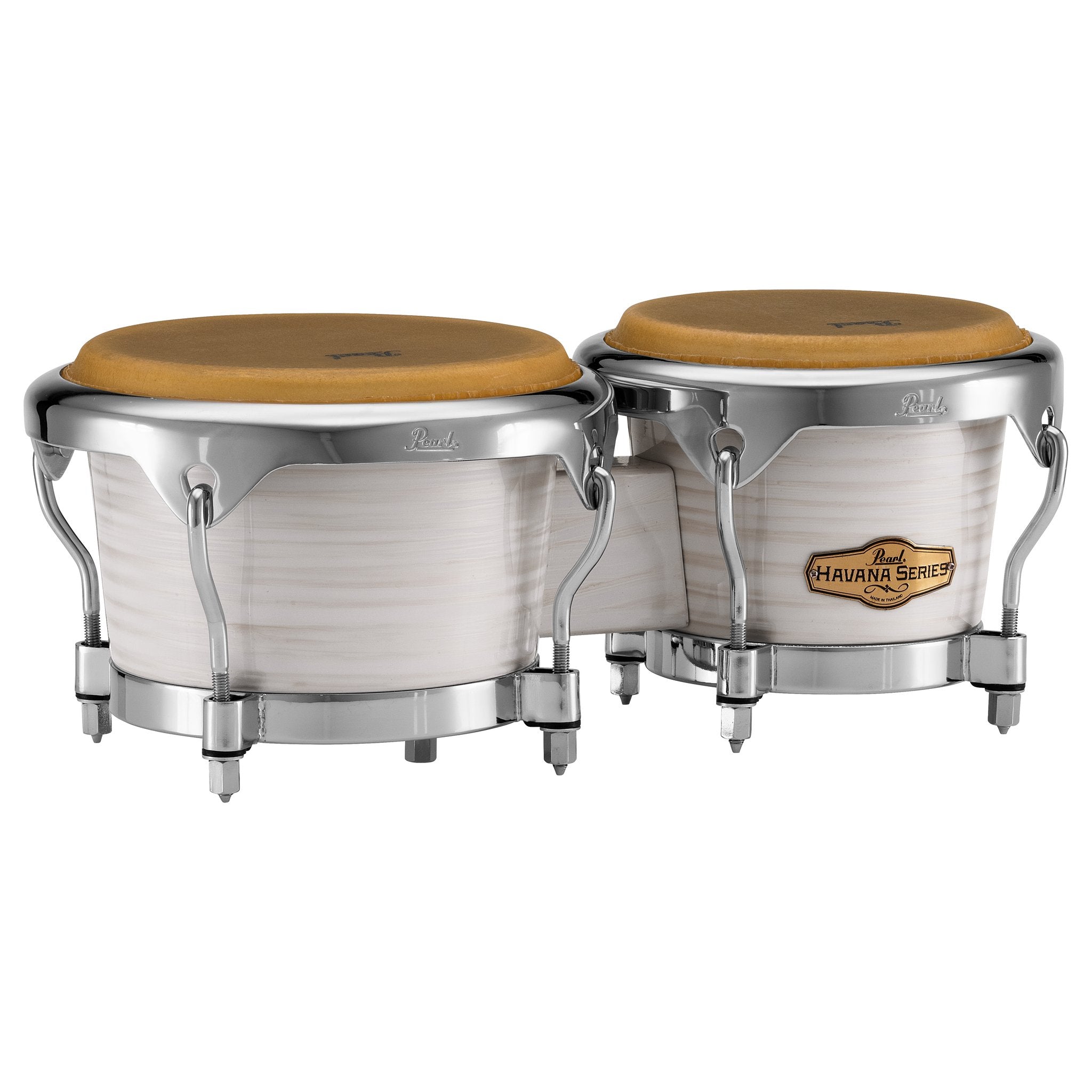 Pearl Havana Series Fiberglass Bongos - Silver White Swirl - Image 1