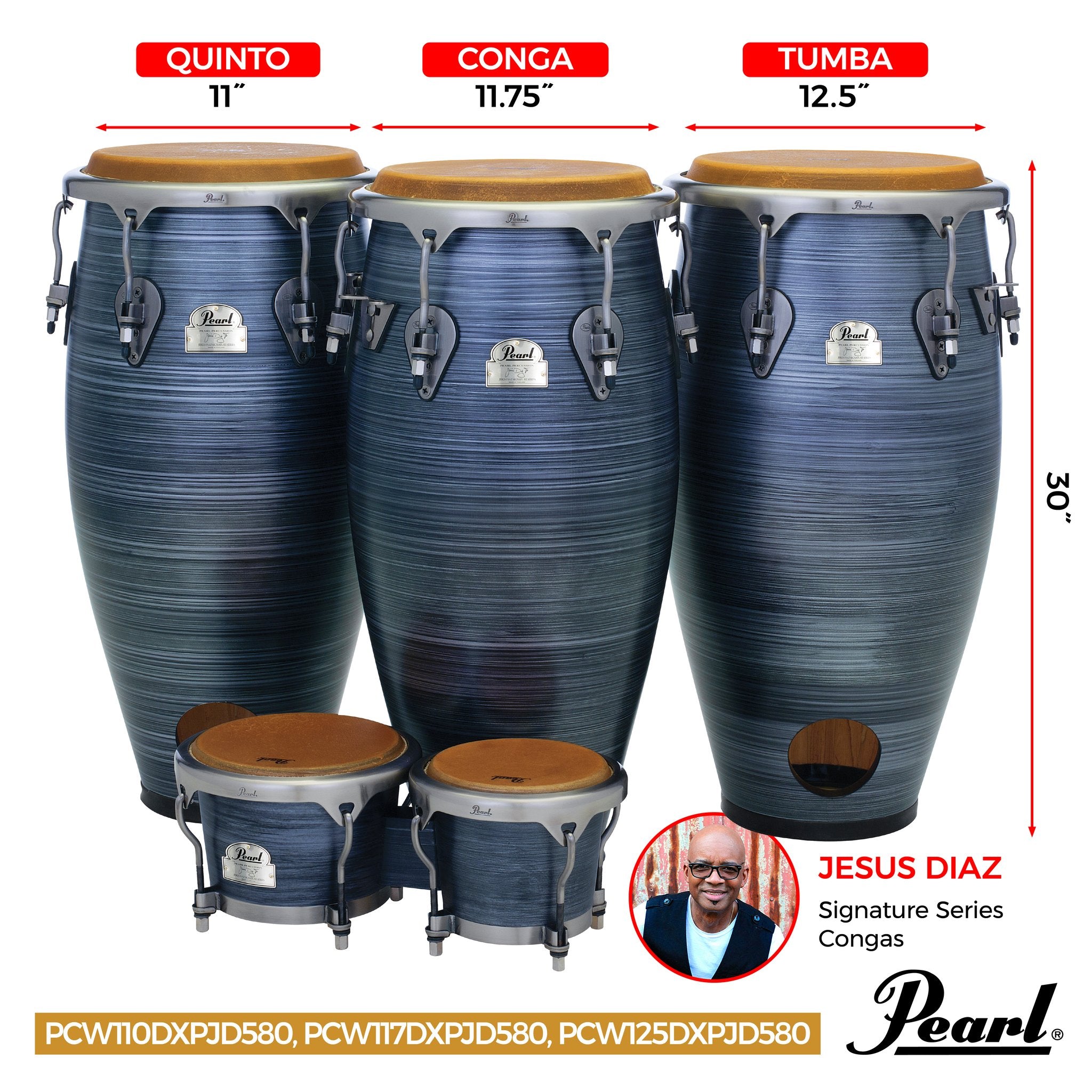 Pearl Jesus Diaz Signature Tumba - 12.5" - Brushed Platinum - Image 3