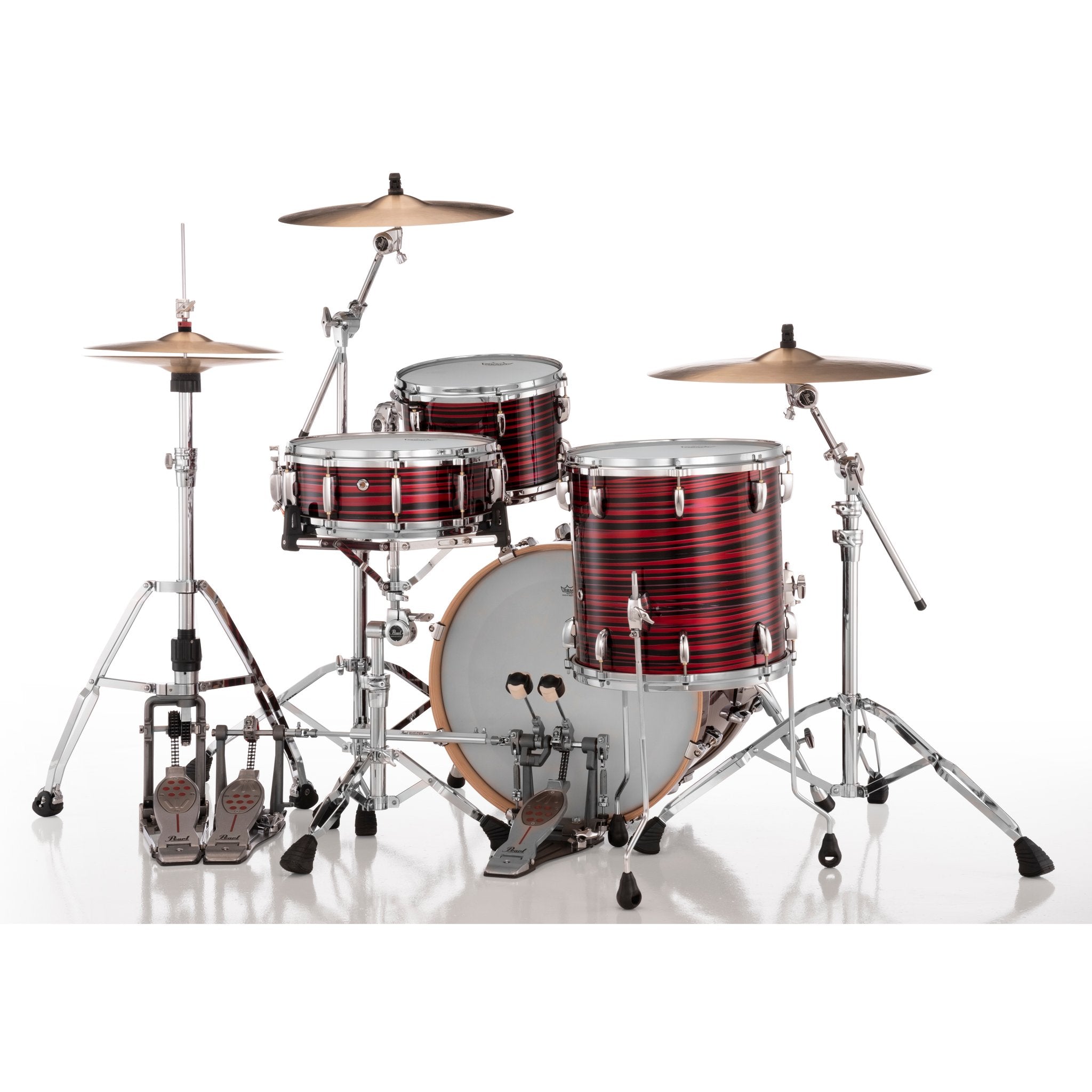 Pearl Masters Maple 3-Piece Shell Pack with GyroLock Tom Mount - 20" Bass Drum - Red Oyster Swirl - Image 3