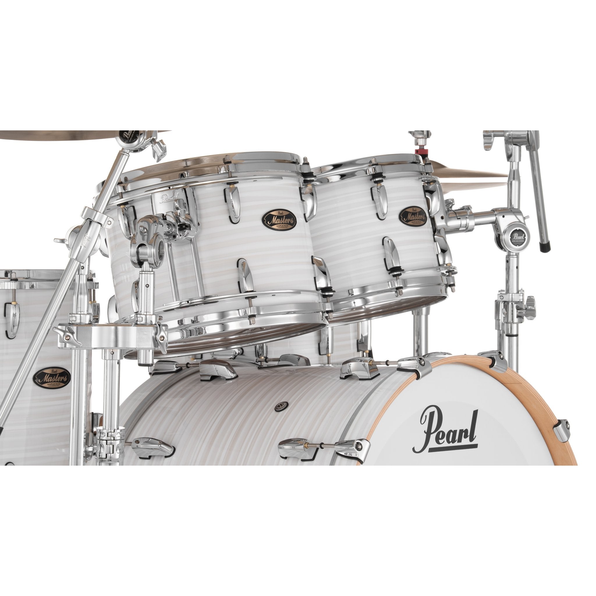Pearl Masters Maple Gum 4-Piece Shell Pack with Gyrolock L Tom Mount - 22" Bass Drum - Image 4