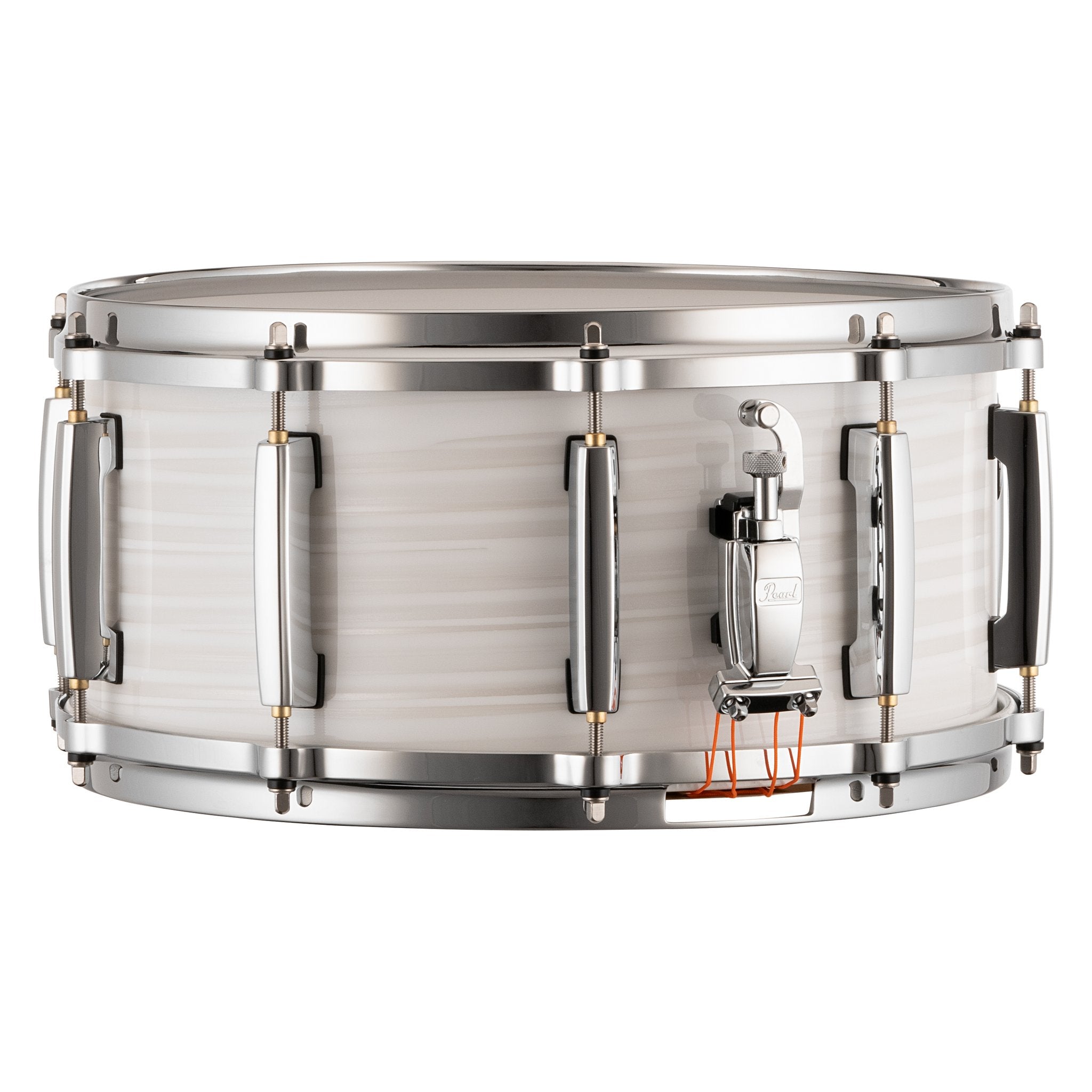 Pearl Masters Maple/Gum Snare Drum - 14" x 6.5" - White Ice Swirl - Image 2