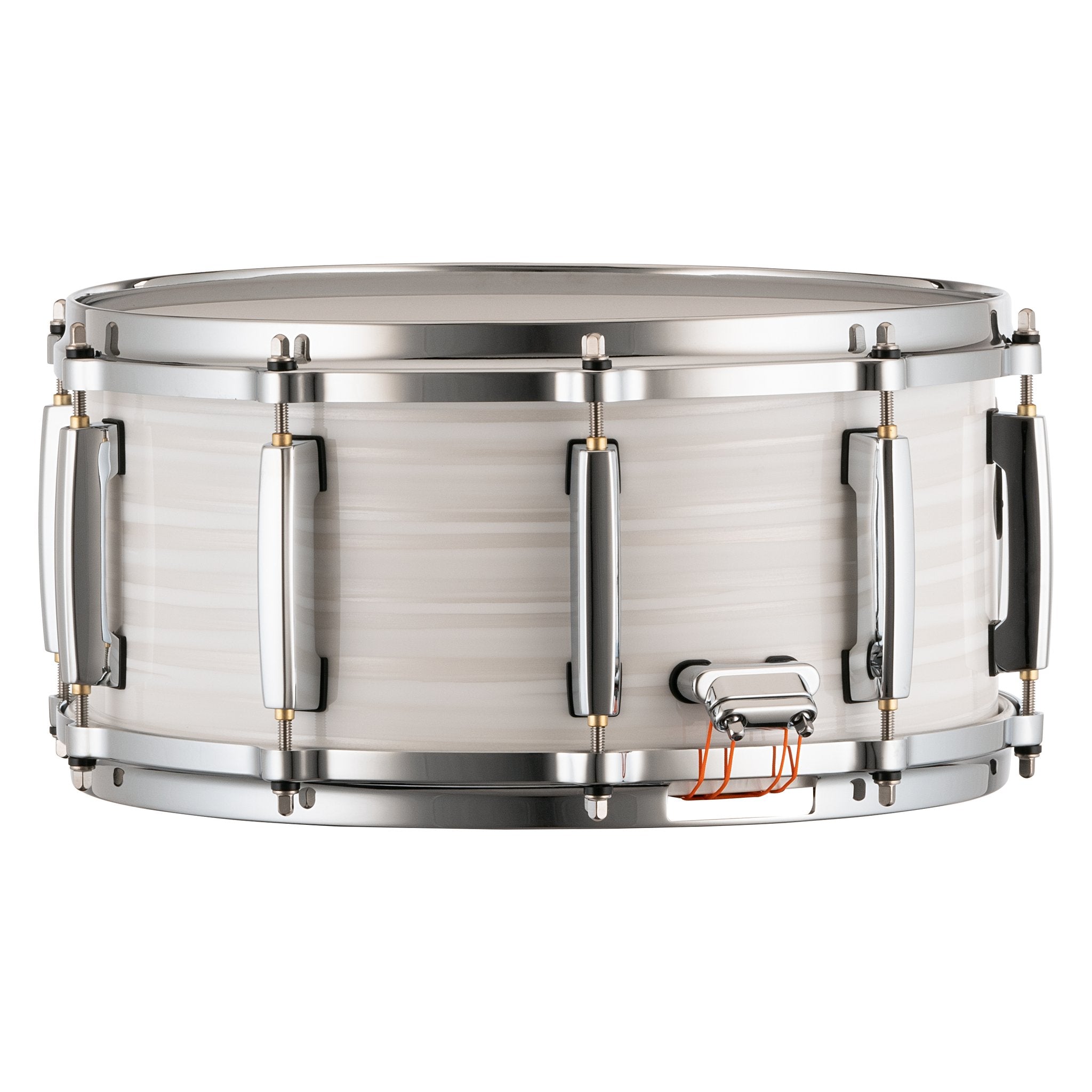 Pearl Masters Maple/Gum Snare Drum - 14" x 6.5" - White Ice Swirl - Image 3