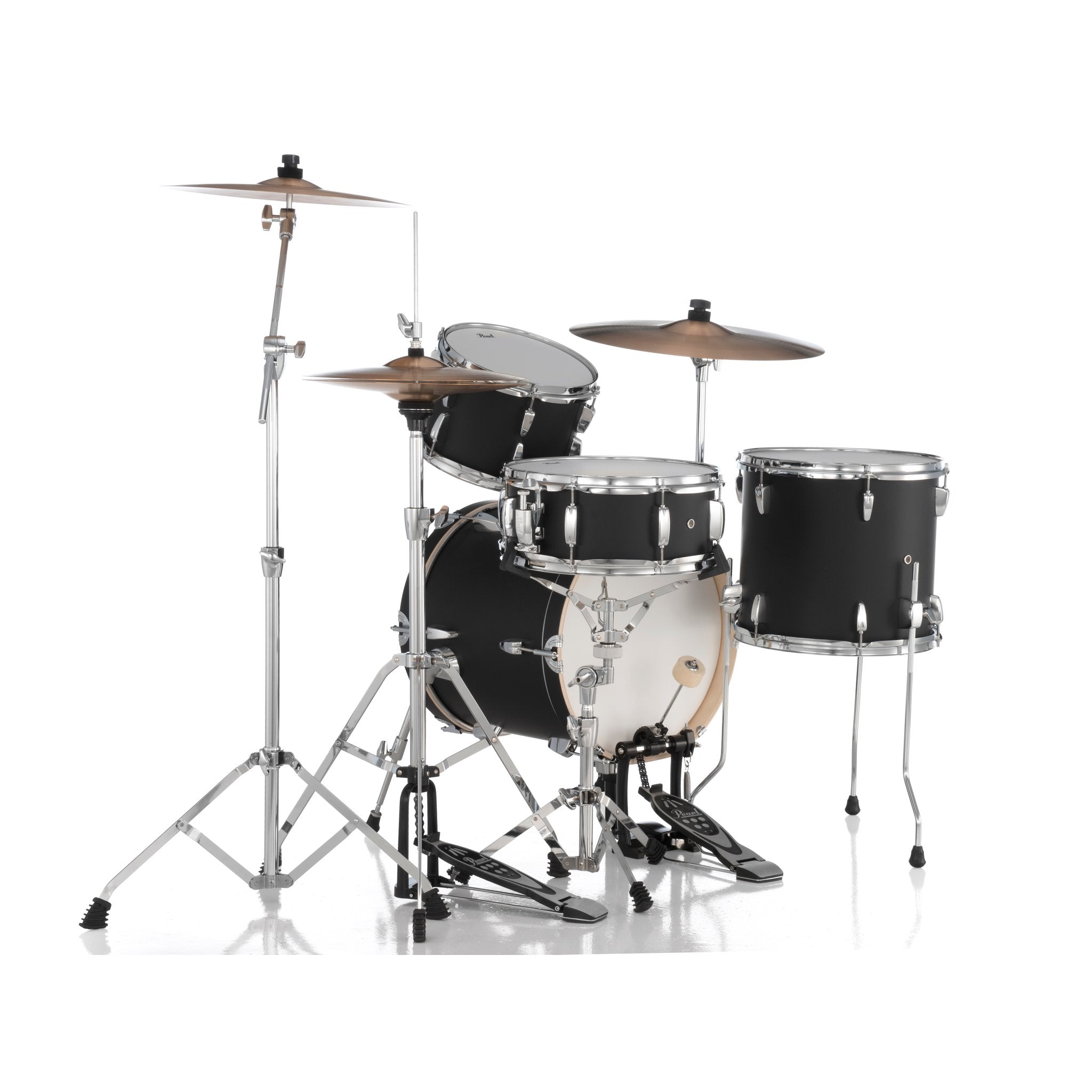 Pearl Midtown Compact 4-piece Drum Set with Hardware - 16" Bass Drum - Matte Asphalt Black - Image 3