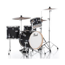 Pearl Midtown Compact 4-piece Drum Set with Hardware - 16" Bass Drum - Matte Asphalt Black - Image 1