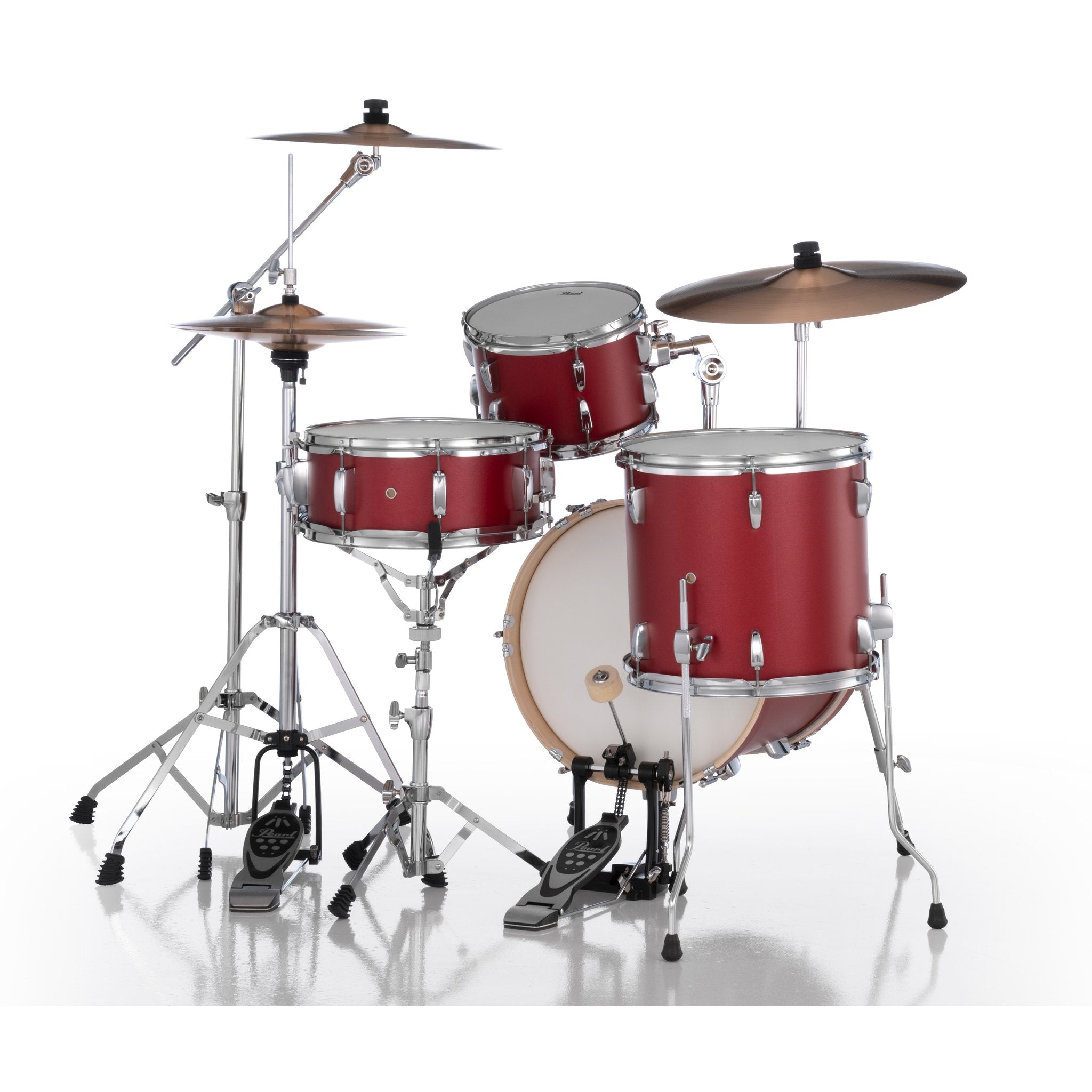 Pearl Midtown Compact 4-piece Drum Set with Hardware - 16" Bass Drum - Matte Red - Image 4