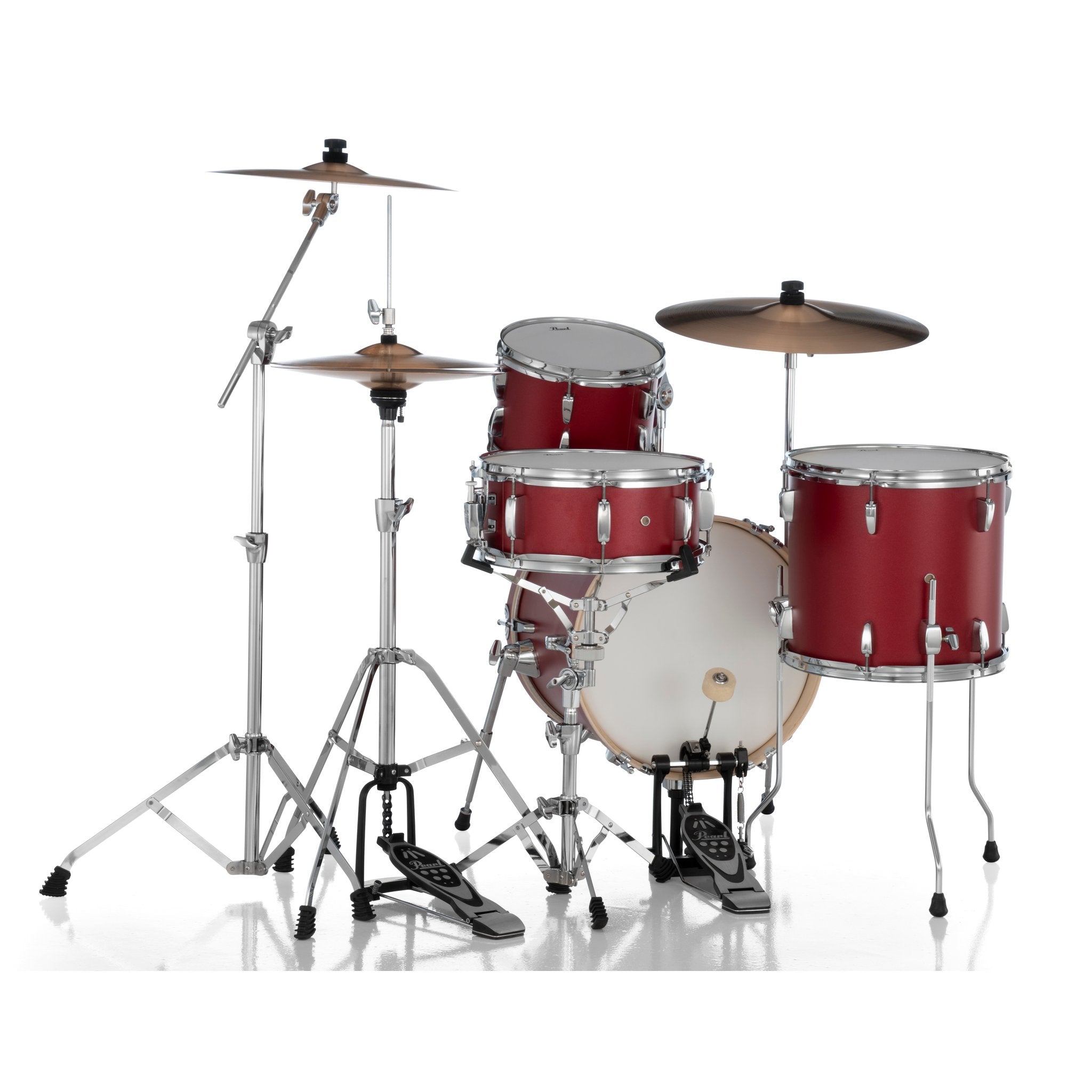 Pearl Midtown Compact 4-piece Drum Set with Hardware - 16" Bass Drum - Matte Red - Image 6