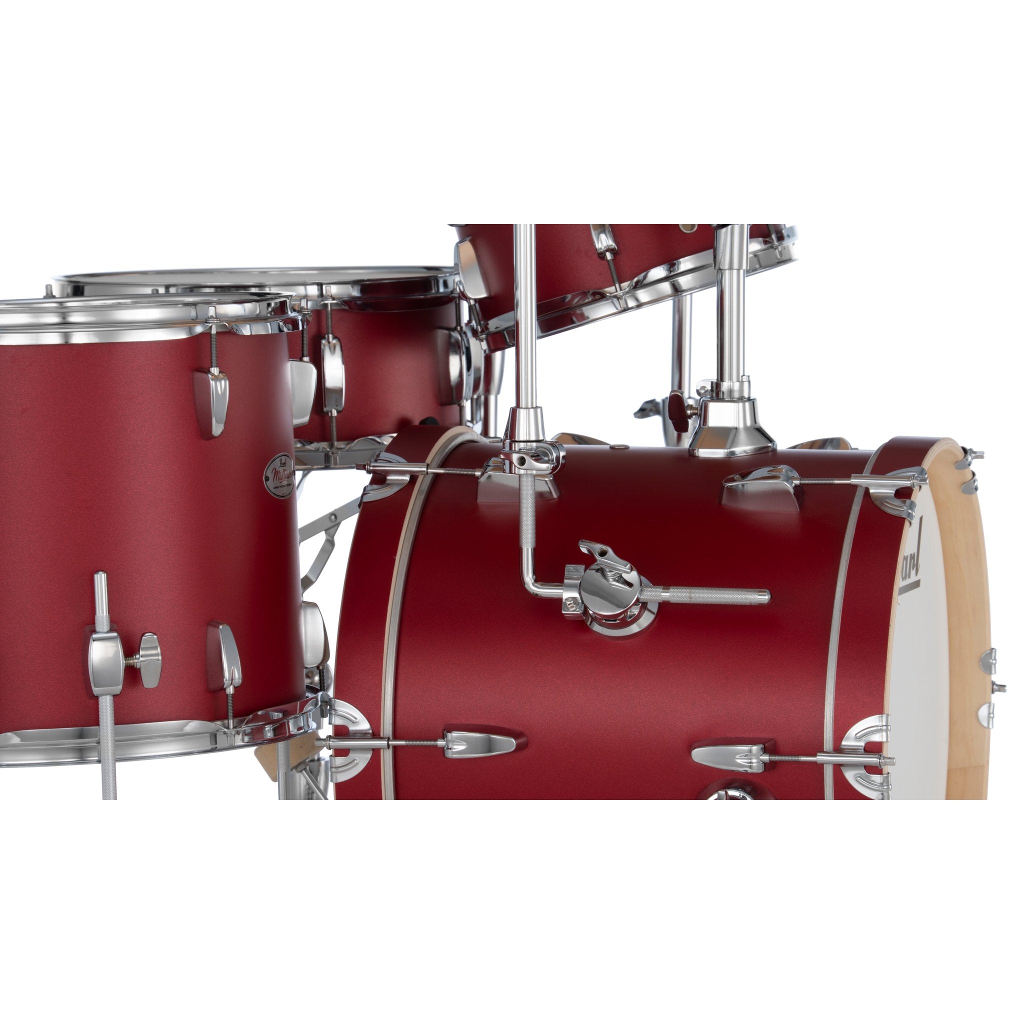 Pearl Midtown Compact 4-piece Drum Set with Hardware - 16" Bass Drum - Matte Red - Image 9