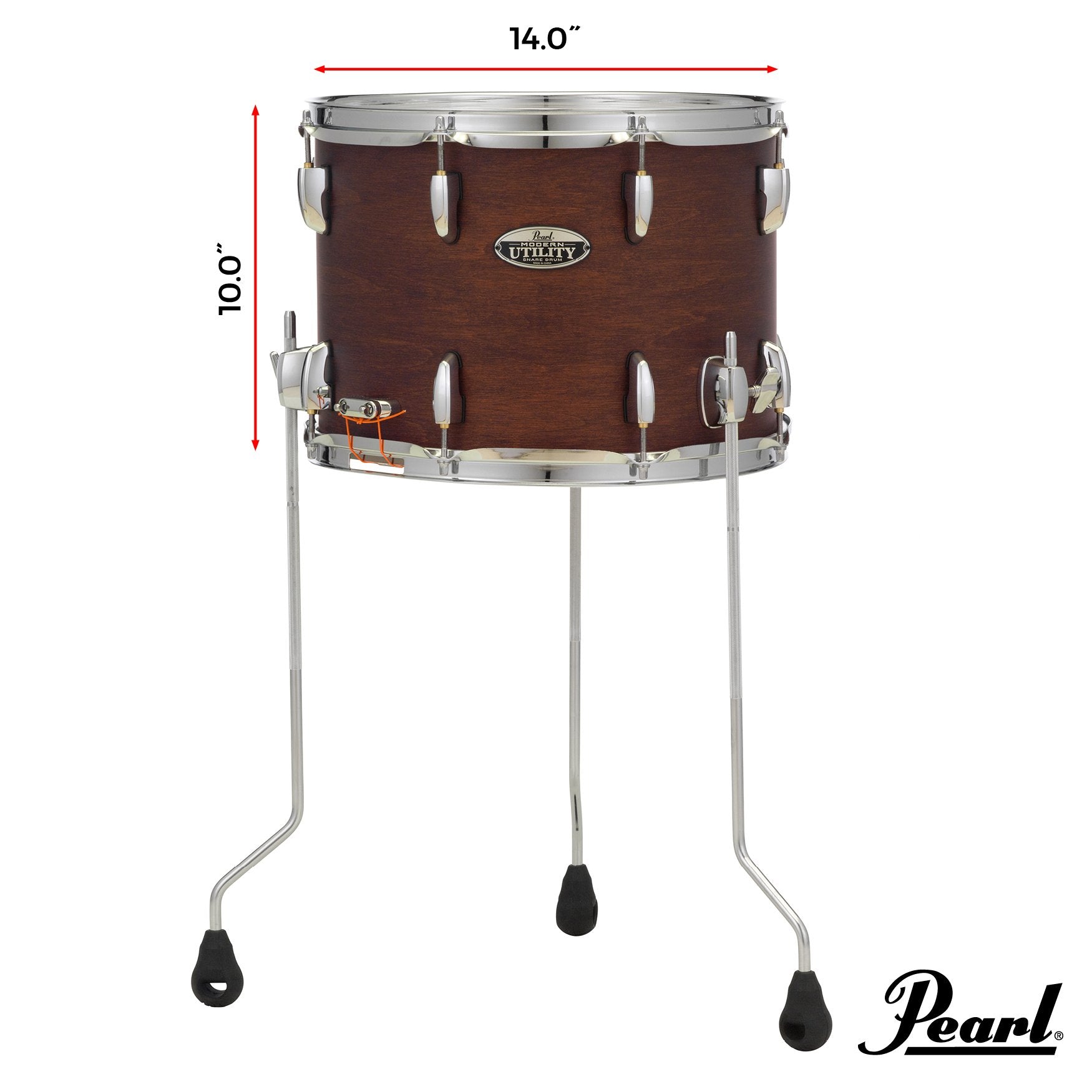 Pearl Modern Utility Floor Snare Drum - 14x10 - dimensions