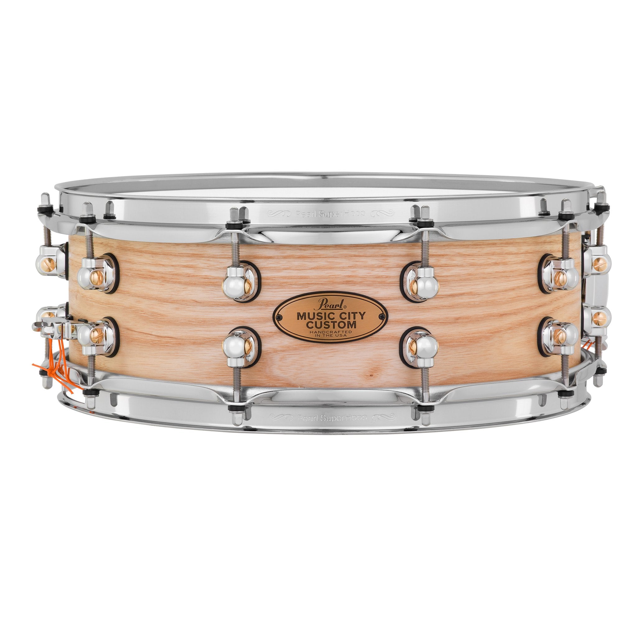 Pearl Music City Custom Solid Ash Natural Finish Snare Drum - 14x6.5 - Image 1