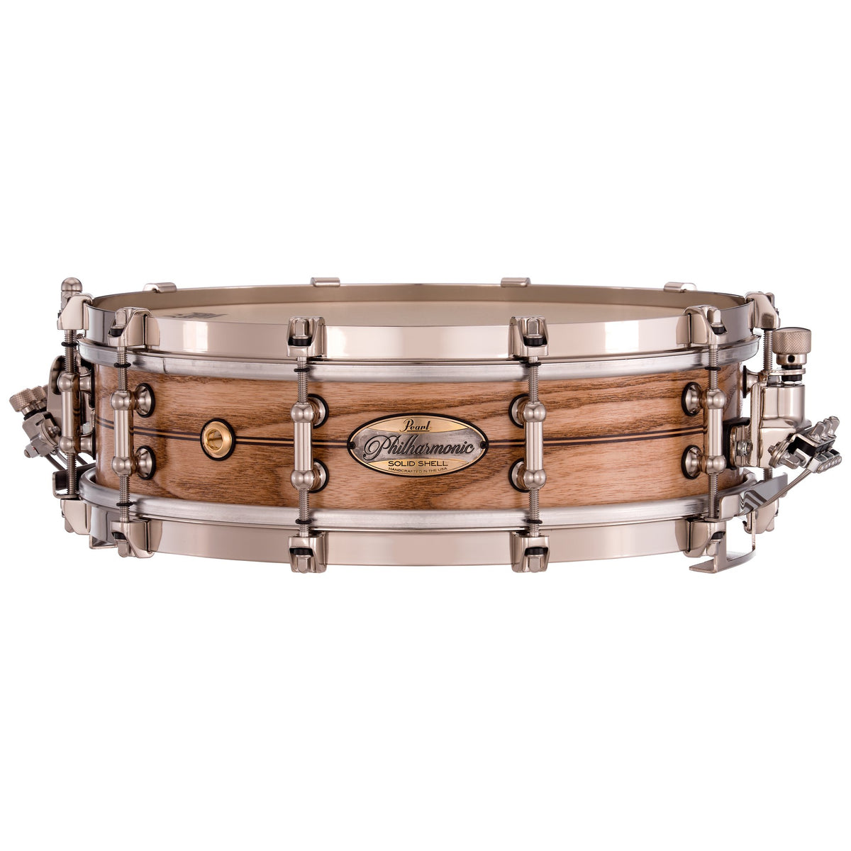 Pearl Philharmonic Solid Shell Ash Concert Snare Drum - 14" x 4" - Fully-Rounded Bearing Edges - Boxwood-Rose Single Inlay - Image 1