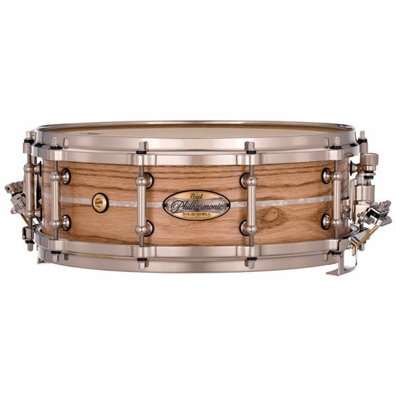 Pearl Philharmonic Concert Snare Drum - Solid Shell Ash 14x5, Fully Rounded Bearing Edges, Boxwood-Rose Single Inlay