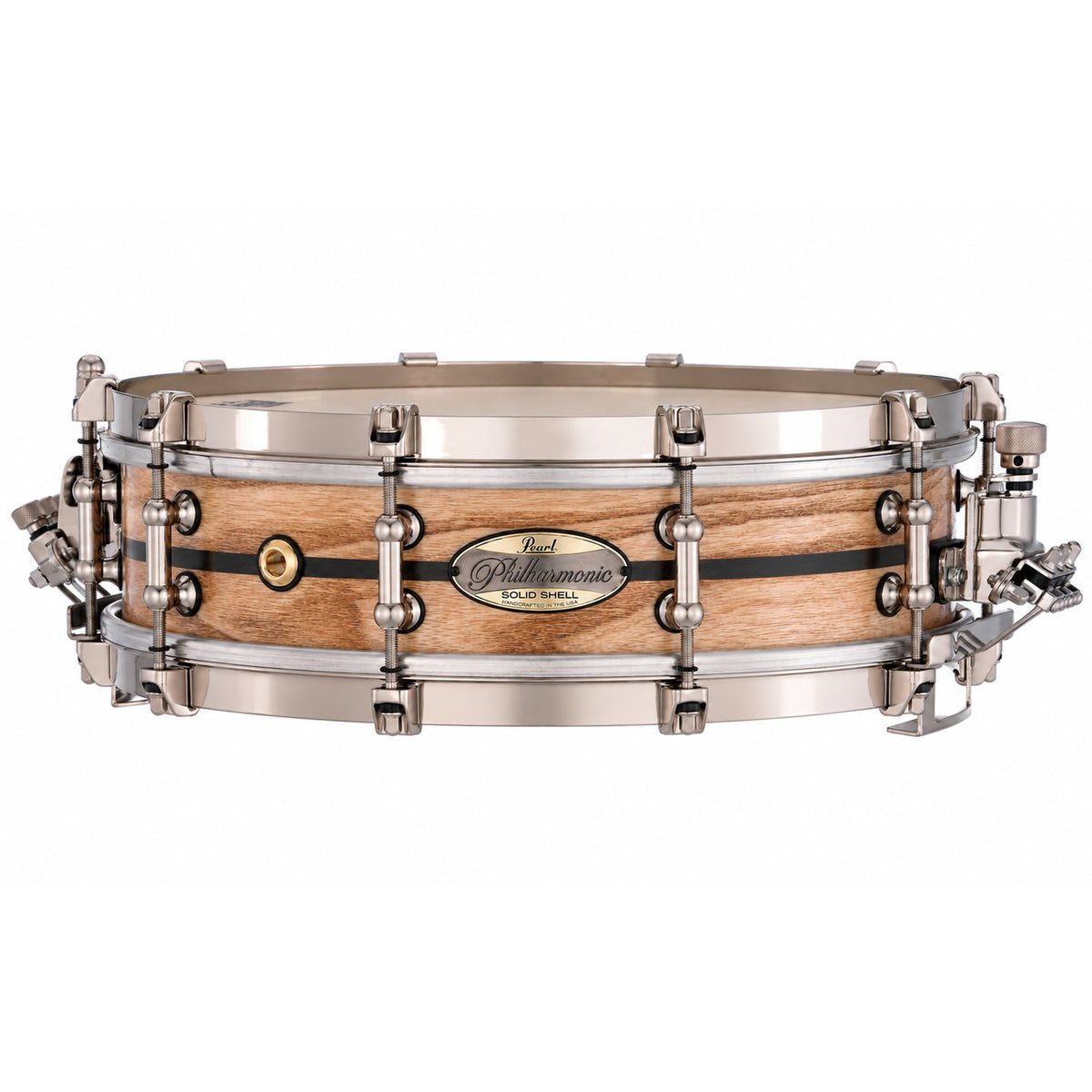 Pearl Philharmonic Solid Shell Ash Concert Snare Drum 14x4 Fully Rounded Bearing Edges Ebony Single Inlay PHSA1440R/N1007