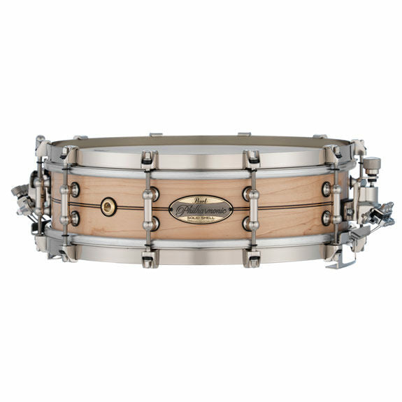 Pearl Philharmonic Concert Snare Drum - Solid Shell Maple 14x4, 45 Degree Bearing Edges, Natural (No Inlay)
