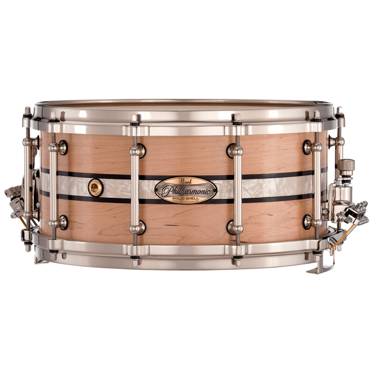 Pearl Philharmonic Solid Shell Maple Concert Snare Drum - 14" x 6.5" - Fully-Rounded Bearing Edges - Duoband Ebony Marine Inlay - Image 1