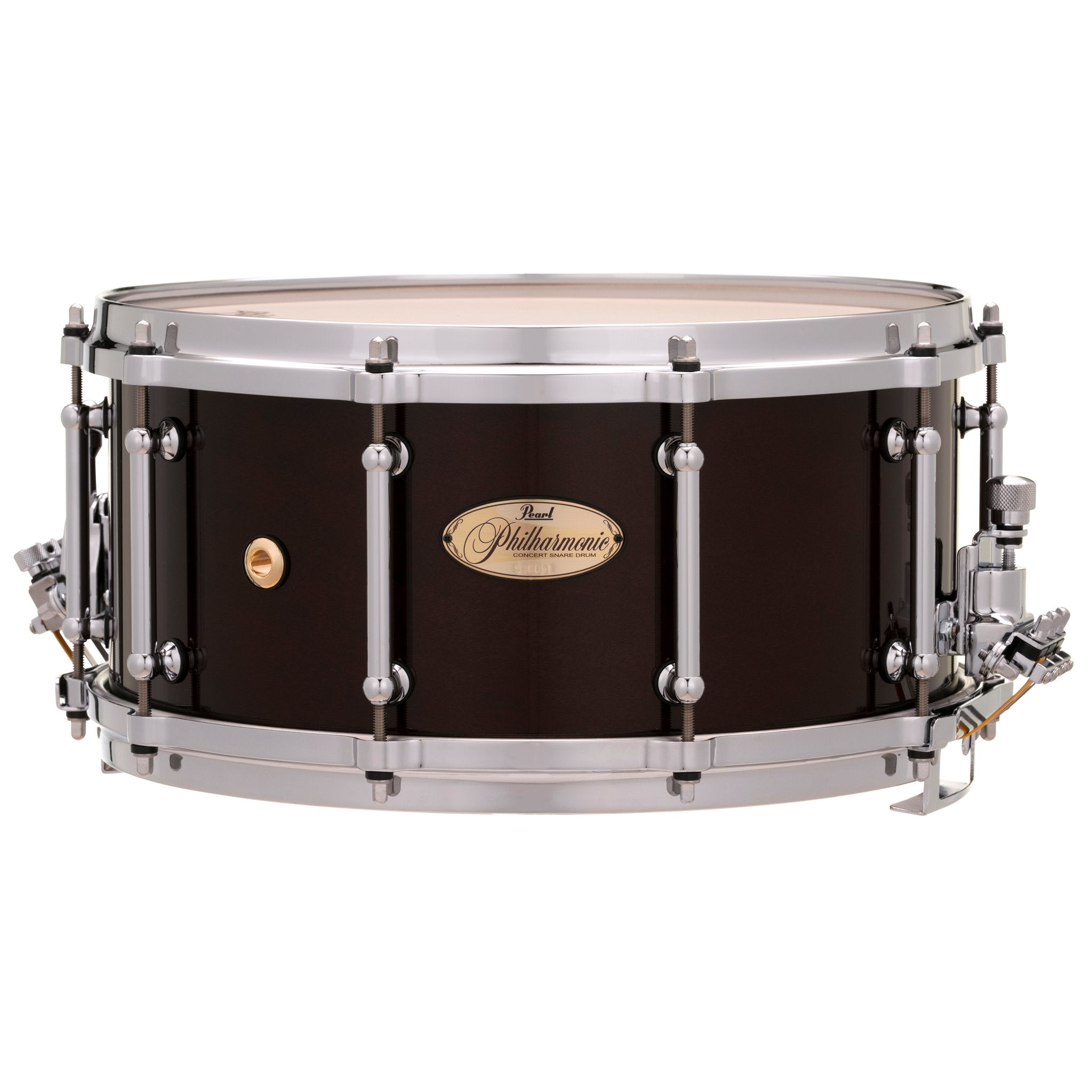 Pearl Philharmonic Solid Shell Maple Concert Snare Drum - 14" x 6.5" - Gloss Walnut Bordeaux - Image 1