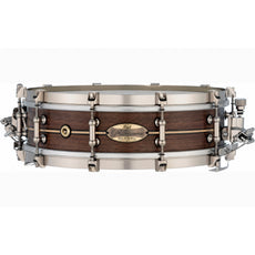 Pearl Philharmonic Solid Shell Walnut Concert Snare Drum 14x4 45 Degree Bearing Edges Boxwood-Rose Single Inlay PHSW1440/N1006
