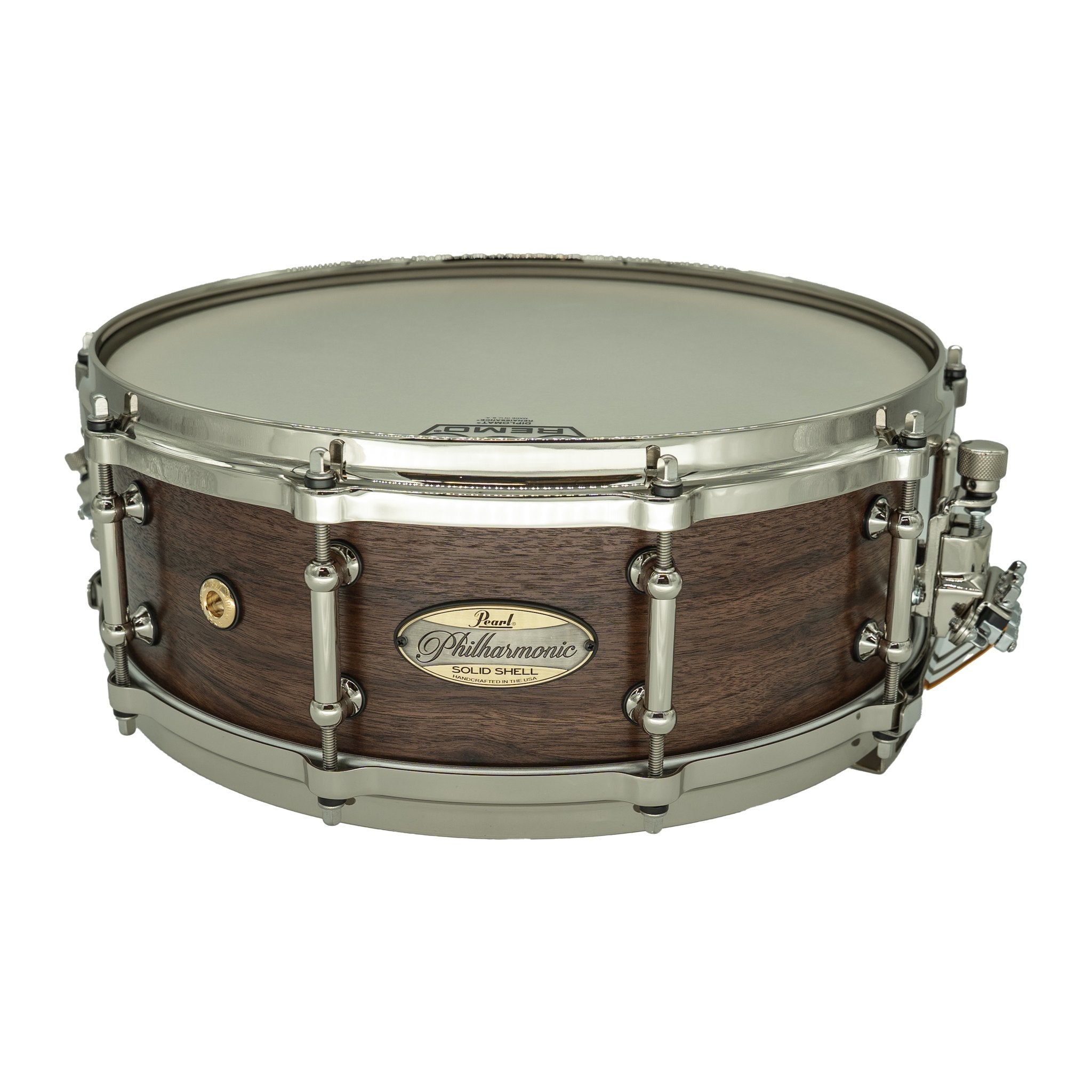 Pearl Philharmonic Concert Snare Drum - Solid Shell Walnut 14x5, 45 Degree Bearing Edges, Natural (No Inlay)