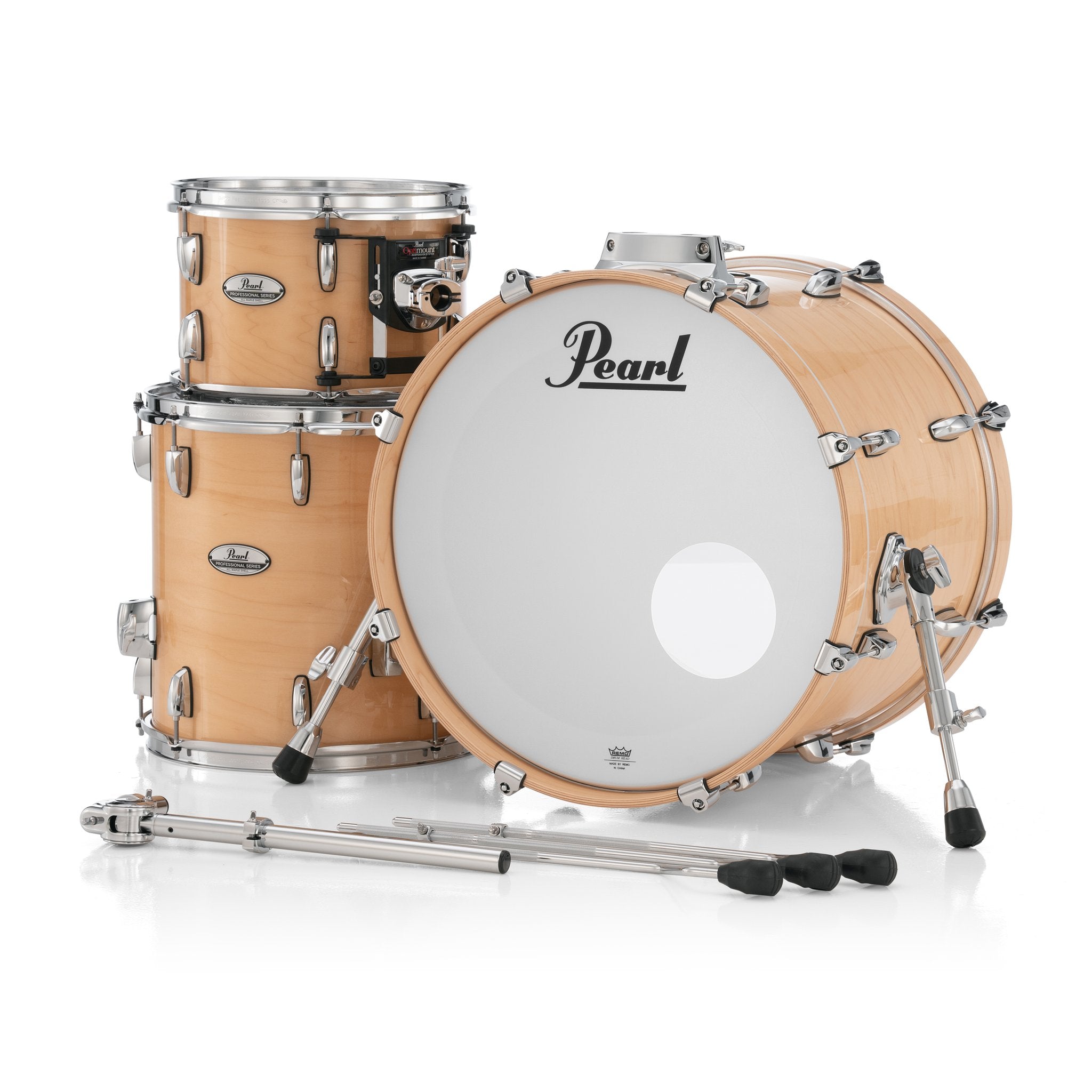 Pearl Professional 3-piece Maple Drum Set Shell Pack - 20" Bass Drum - Natural Maple - Image 5