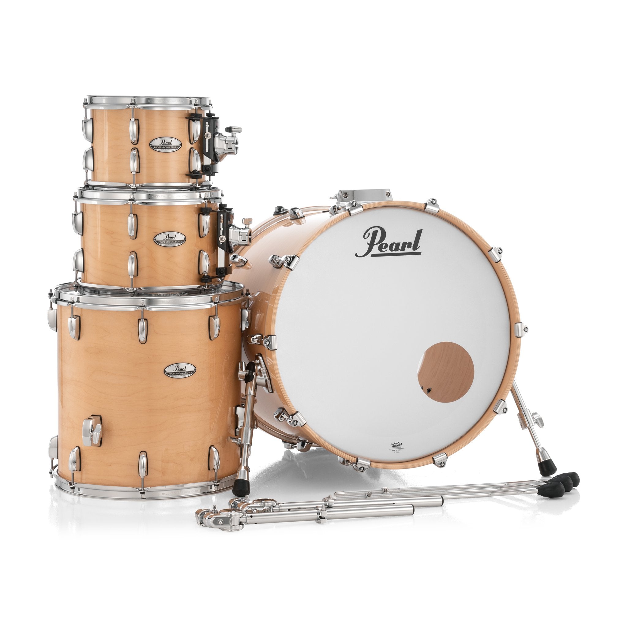 Pearl Professional 4-piece Maple Drum Set Shell Pack - 22" Bass Drum - Natural Maple - Image 4