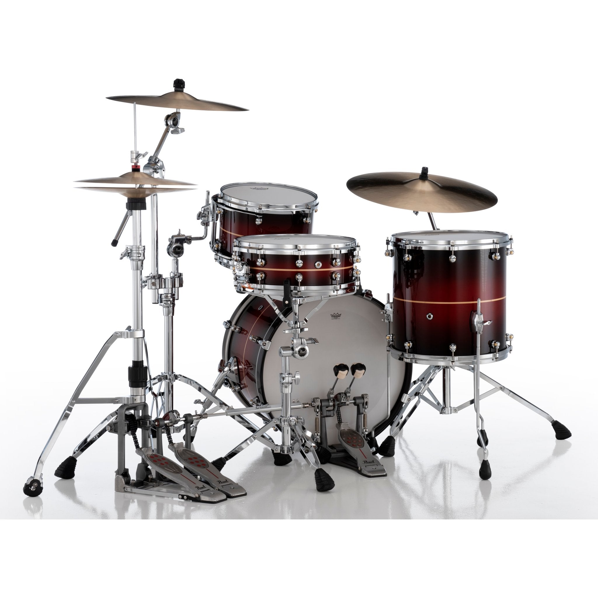 Pearl Reference One 3-piece Drum Set Shell Pack - 20" Bass Drum - 12mm Tom Mount - Natural Banded Redburst - Image 6