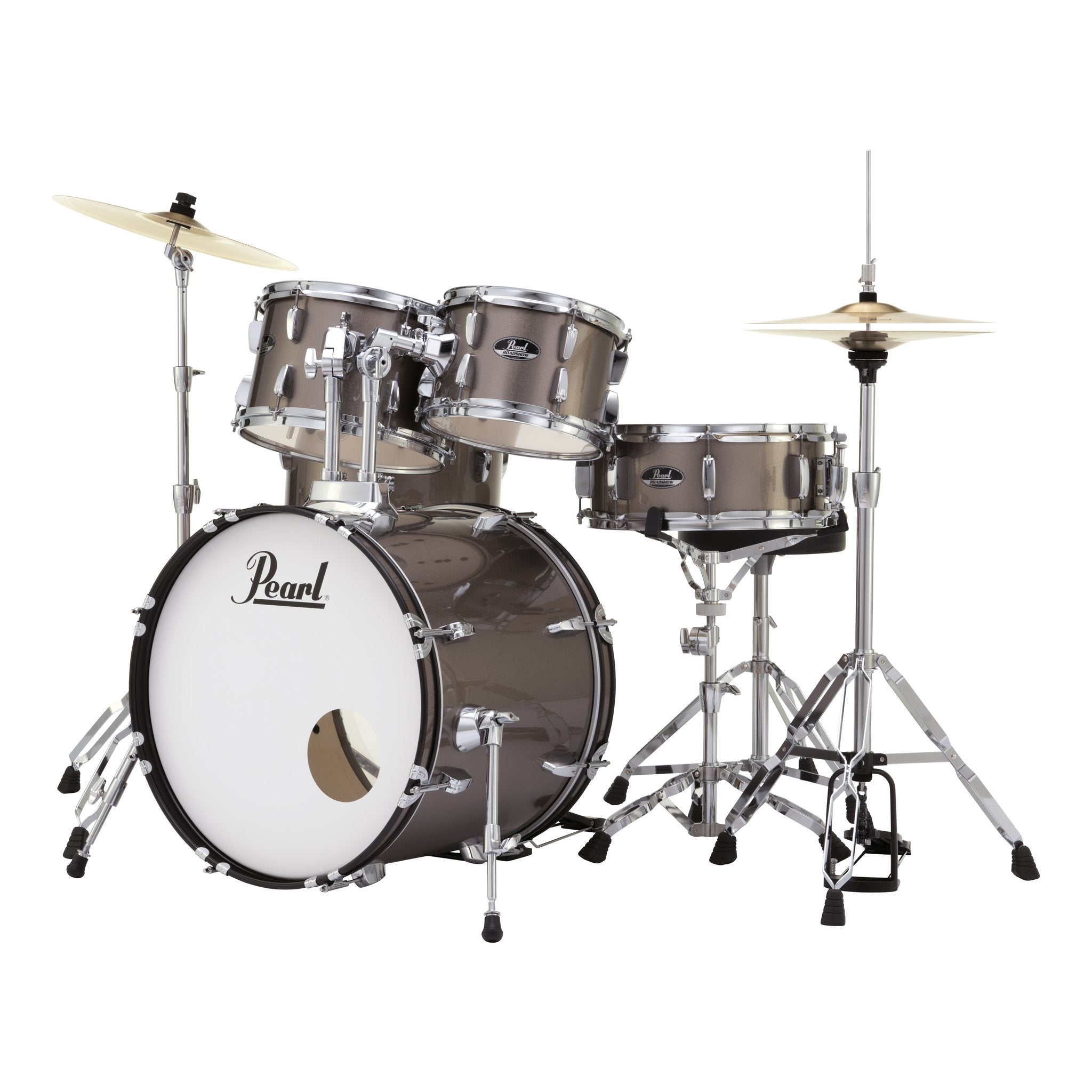 Pearl Roadshow 5-piece Drum Set with Hardware and Cymbals - 20" Bass Drum - Bronze Metallic - Image 2