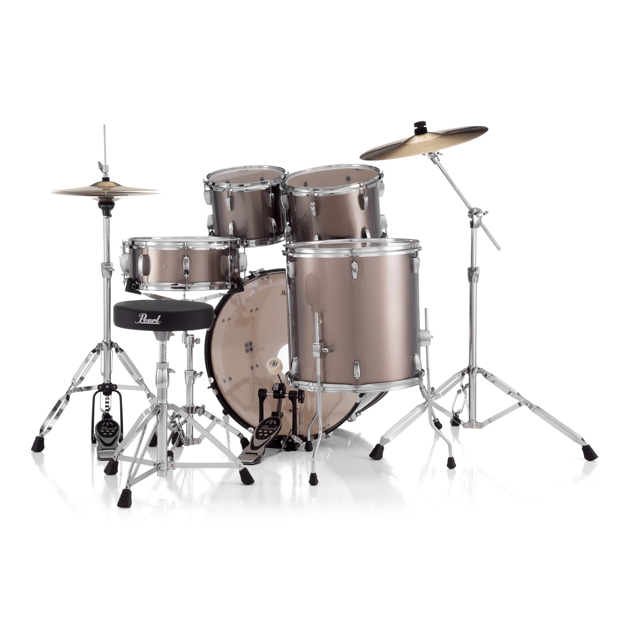 Pearl Roadshow 5-piece Drum Set with Hardware and Cymbals - 20" Bass Drum - Bronze Metallic - Image 3